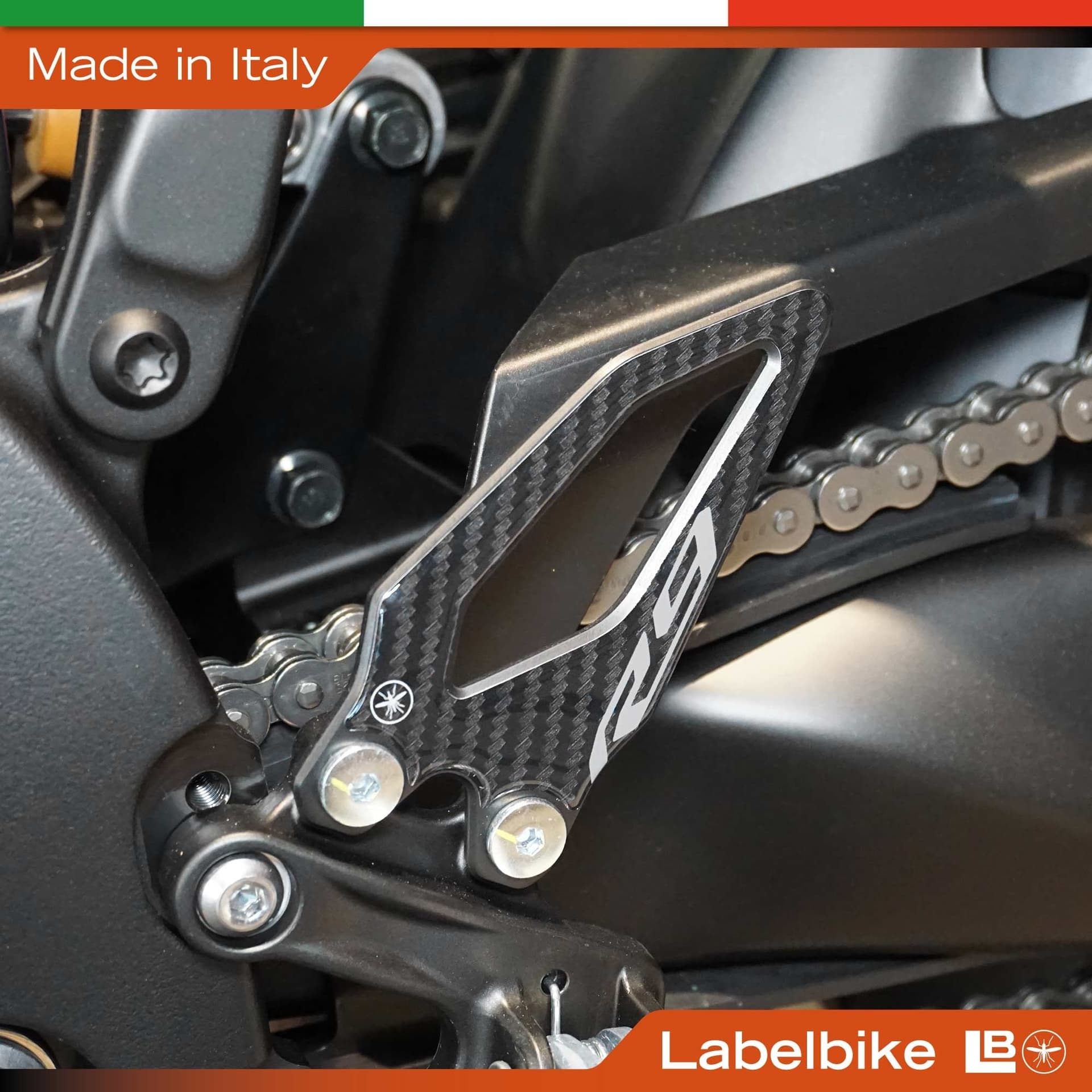 Adesivi 3D Protezioni Battitacco moto compatibili con Yamaha R9 2025-2026 - 3