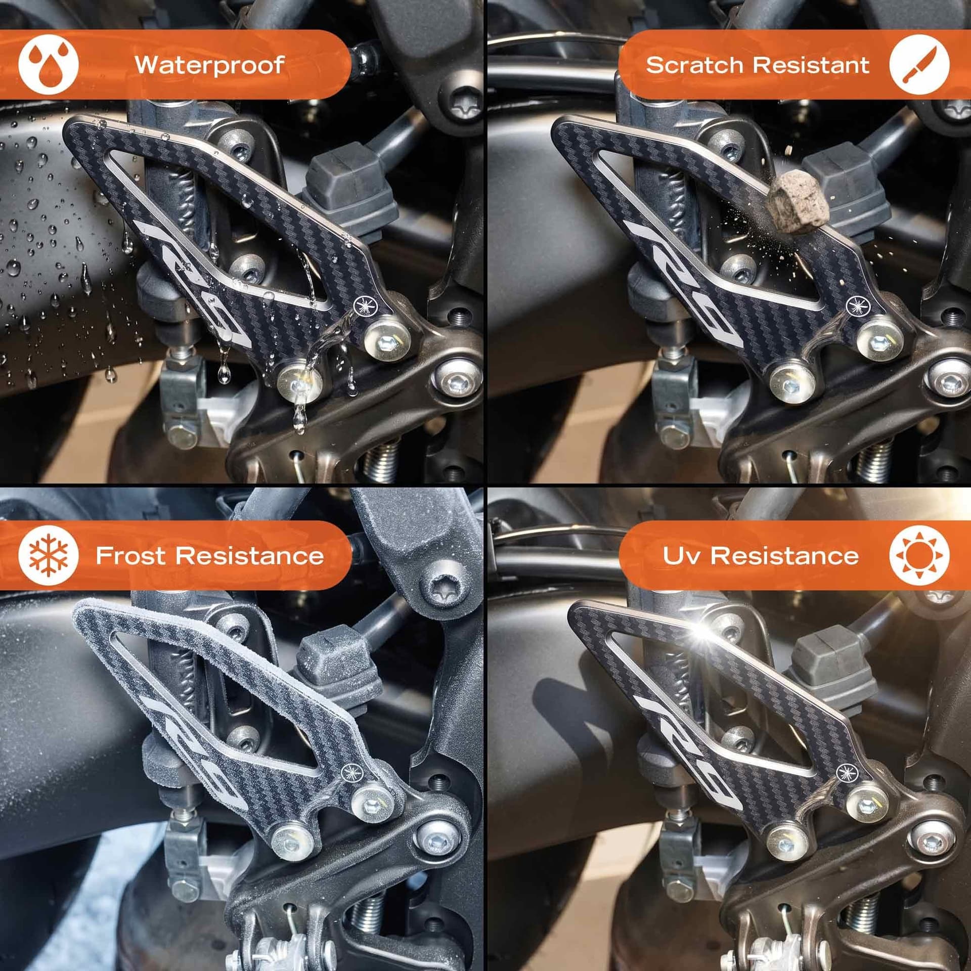 Adesivi 3D Protezioni Battitacco moto compatibili con Yamaha R9 2025-2026 - 4