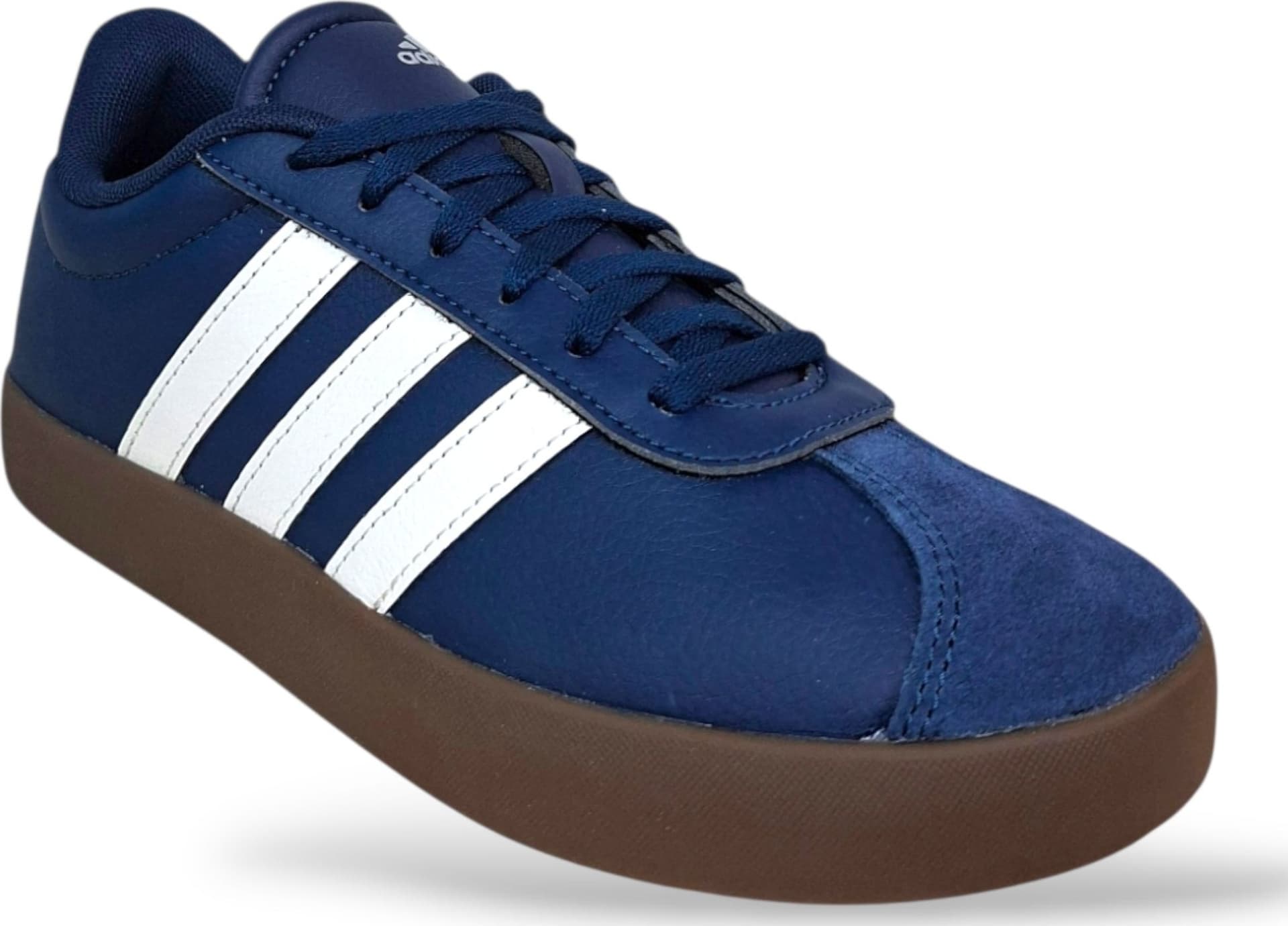 Adidas VL Court Sneakers Bambini e Ragazzi Blue Marrone – Lacci | Scarpe Sportive in Pelle e Suede Taglie 36-40 - 2