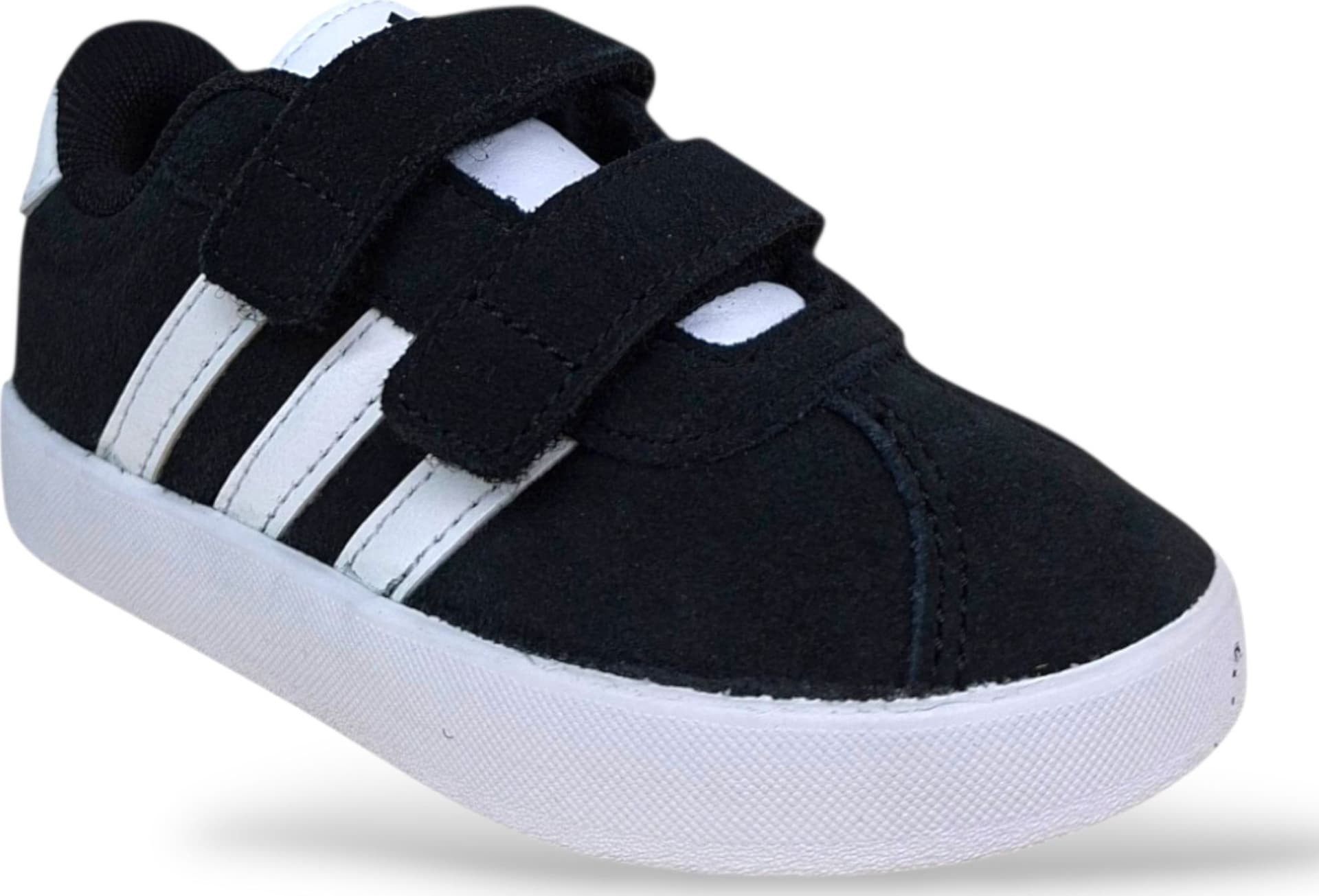 Adidas VL Court Sneakers Bambini Nero Bianco – Velcro a Strappo | Scarpe in Suede Bambino Piccolo 20-27 - 2