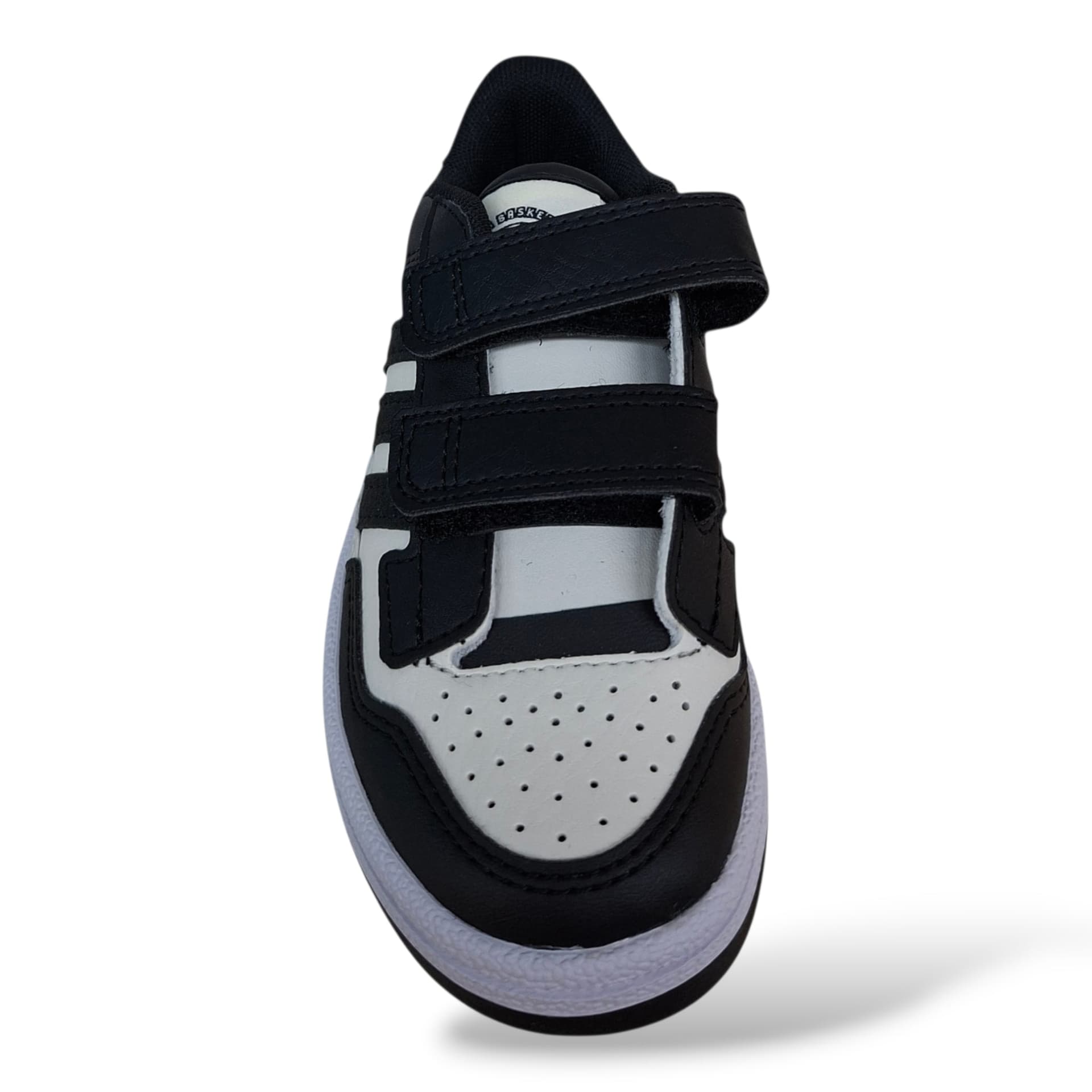 Adidas Rapid Court JP7654 – Sneakers Bambini e Ragazzi con Strappo | Pelle | Nero-Bianco - 4
