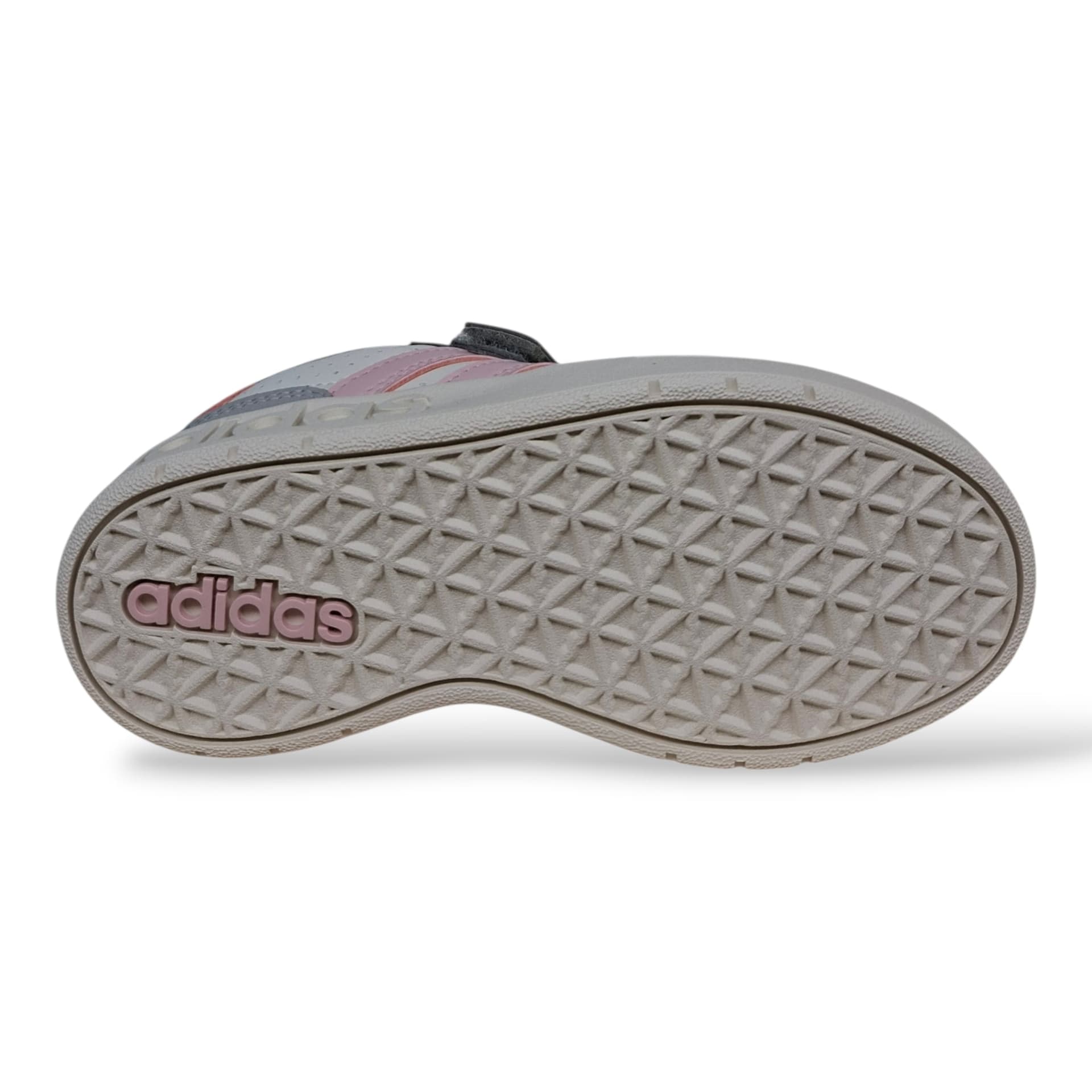 Adidas Breakbase Sneakers Bambine Ragazze Bianco Grigio Rosa | Taglia 28-35 | Laccio Elastico e Velcro | Scarpetteria Gica - 5