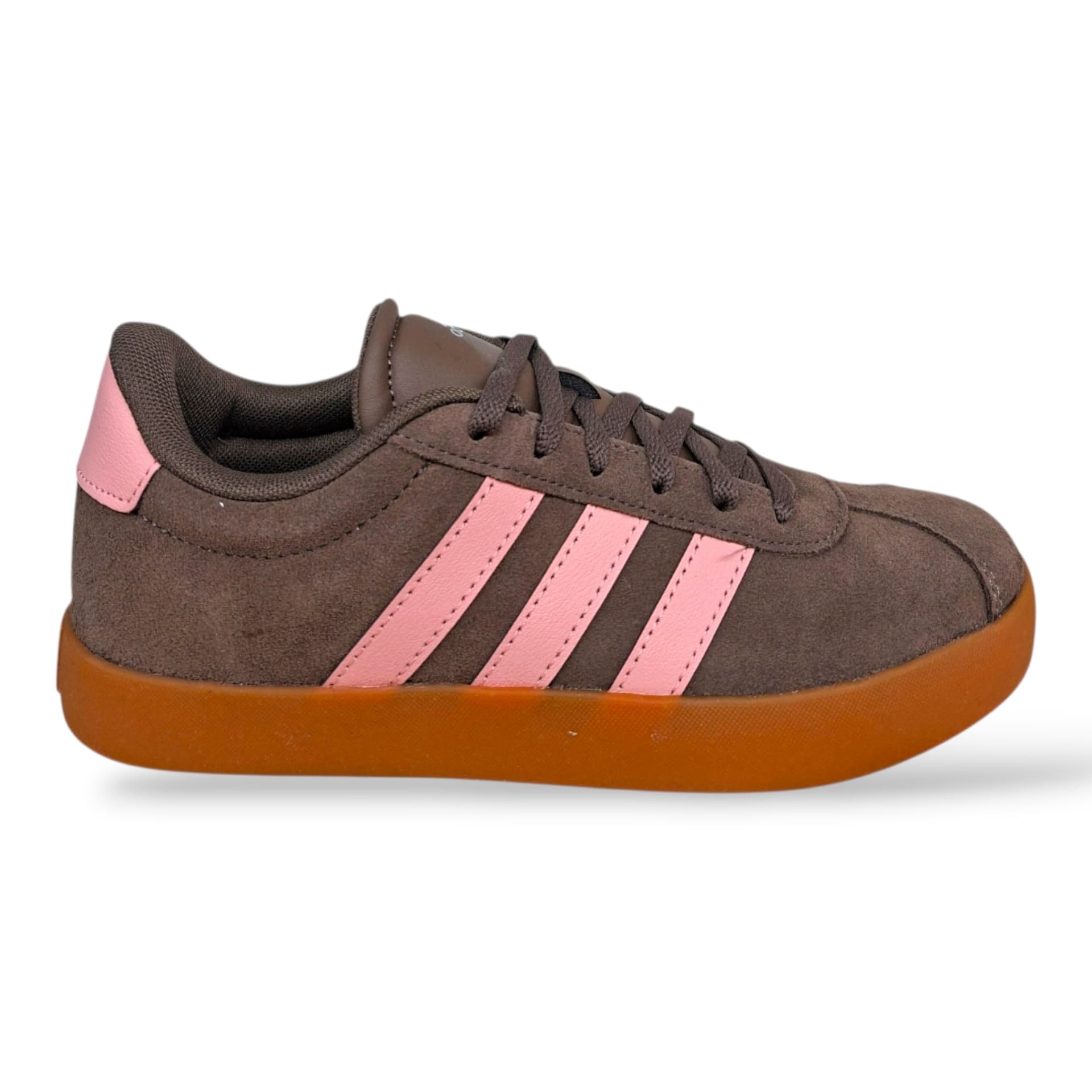 Adidas VL Court Sneakers Bambine Ragazze Marrone Rosa | Taglia 36-40 | Lacci | Scarpetteria Gica - 6