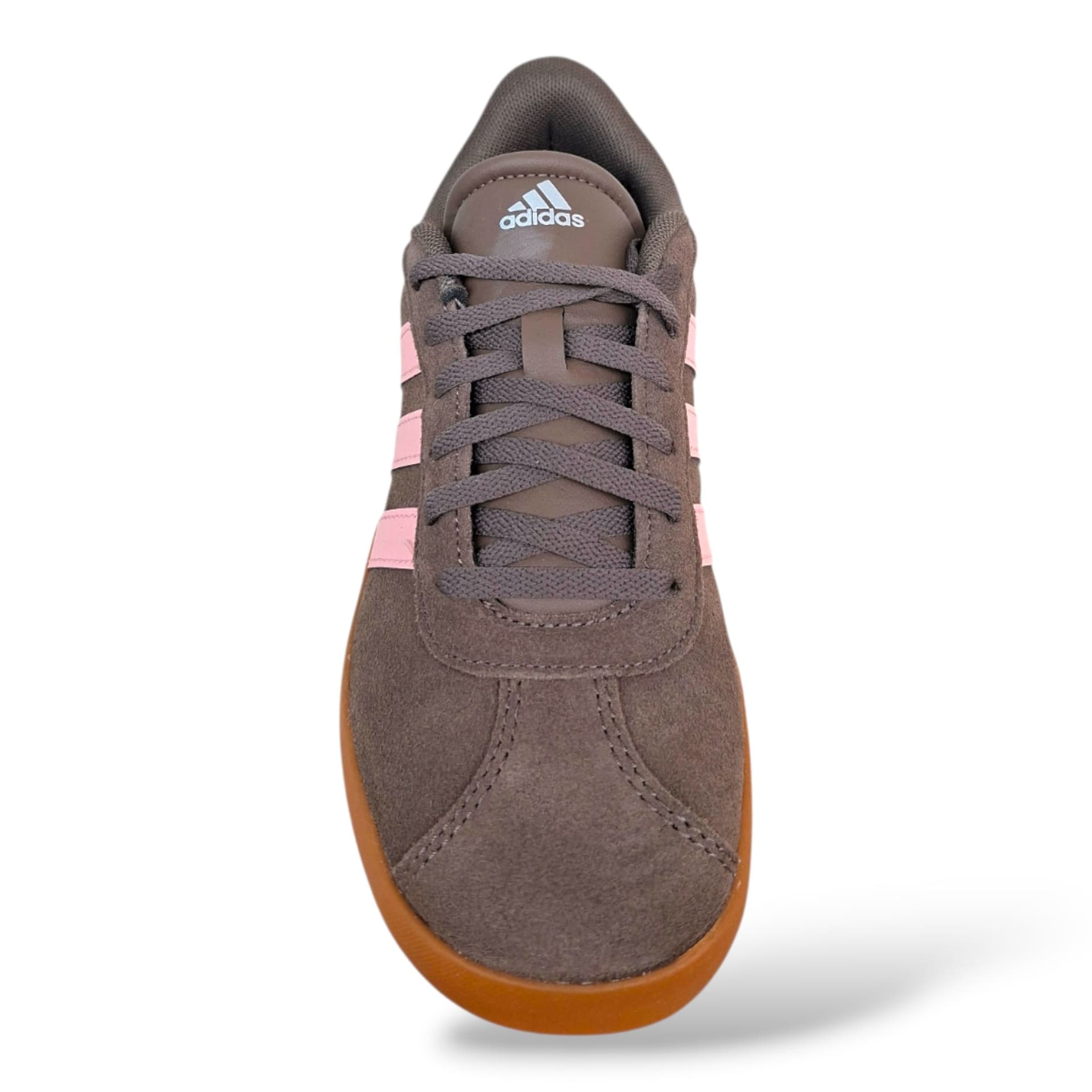 Adidas VL Court Sneakers Bambine Ragazze Marrone Rosa | Taglia 36-40 | Lacci | Scarpetteria Gica - 4