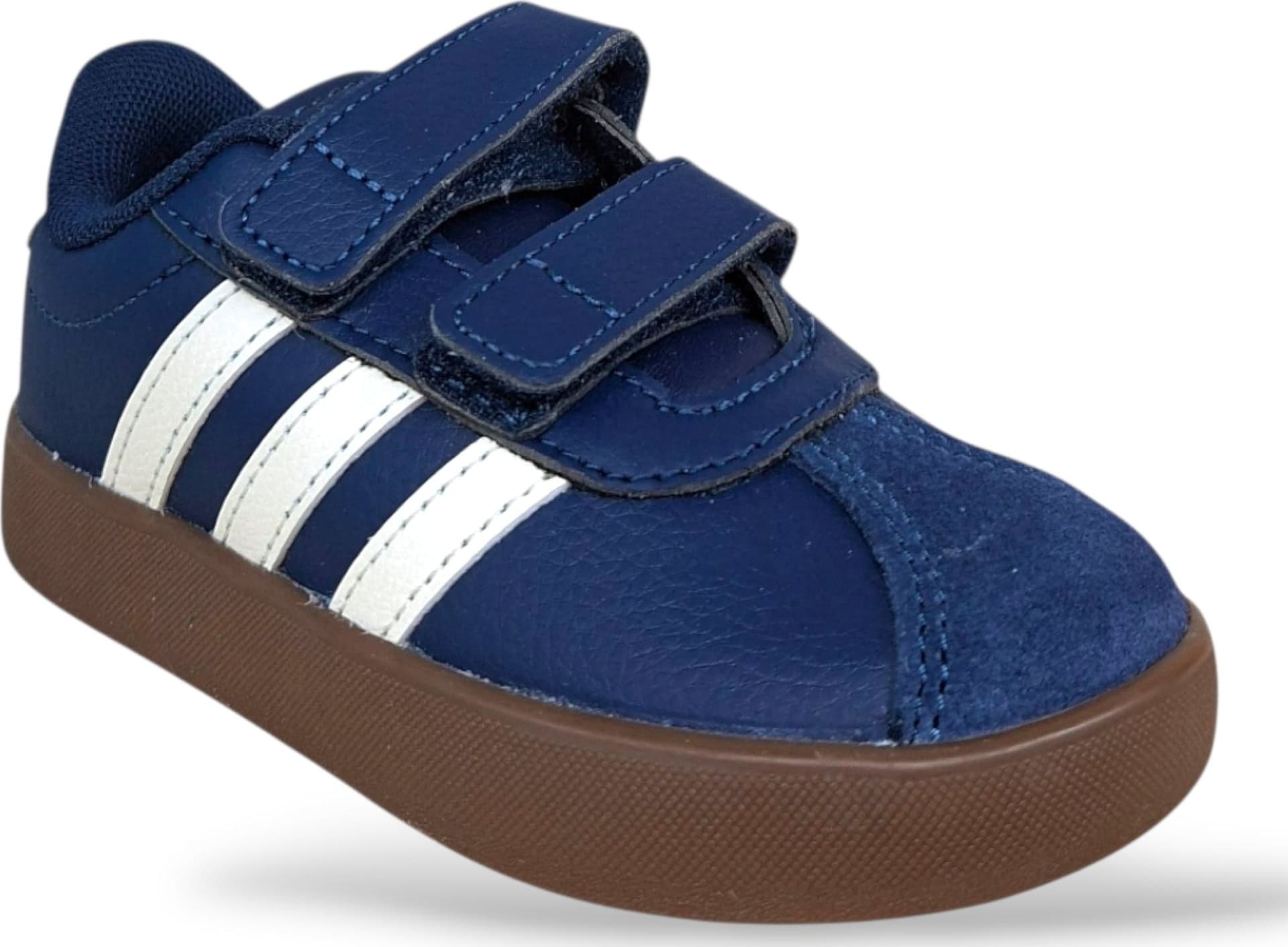Adidas VL Court Sneakers Bambini Blu Marrone | Taglia 20-27 | Velcro | Scarpetteria Gica - 2