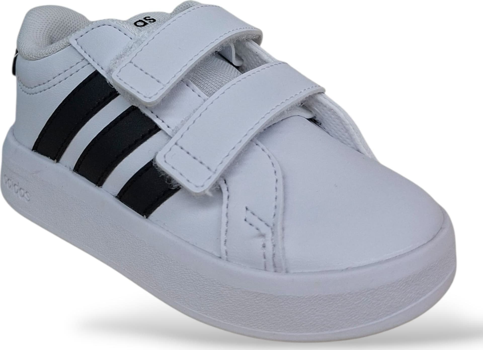 Adidas Grand Court HP3534 – Sneakers Bambina con Strappo | Pelle | Bianco-Nero - 2