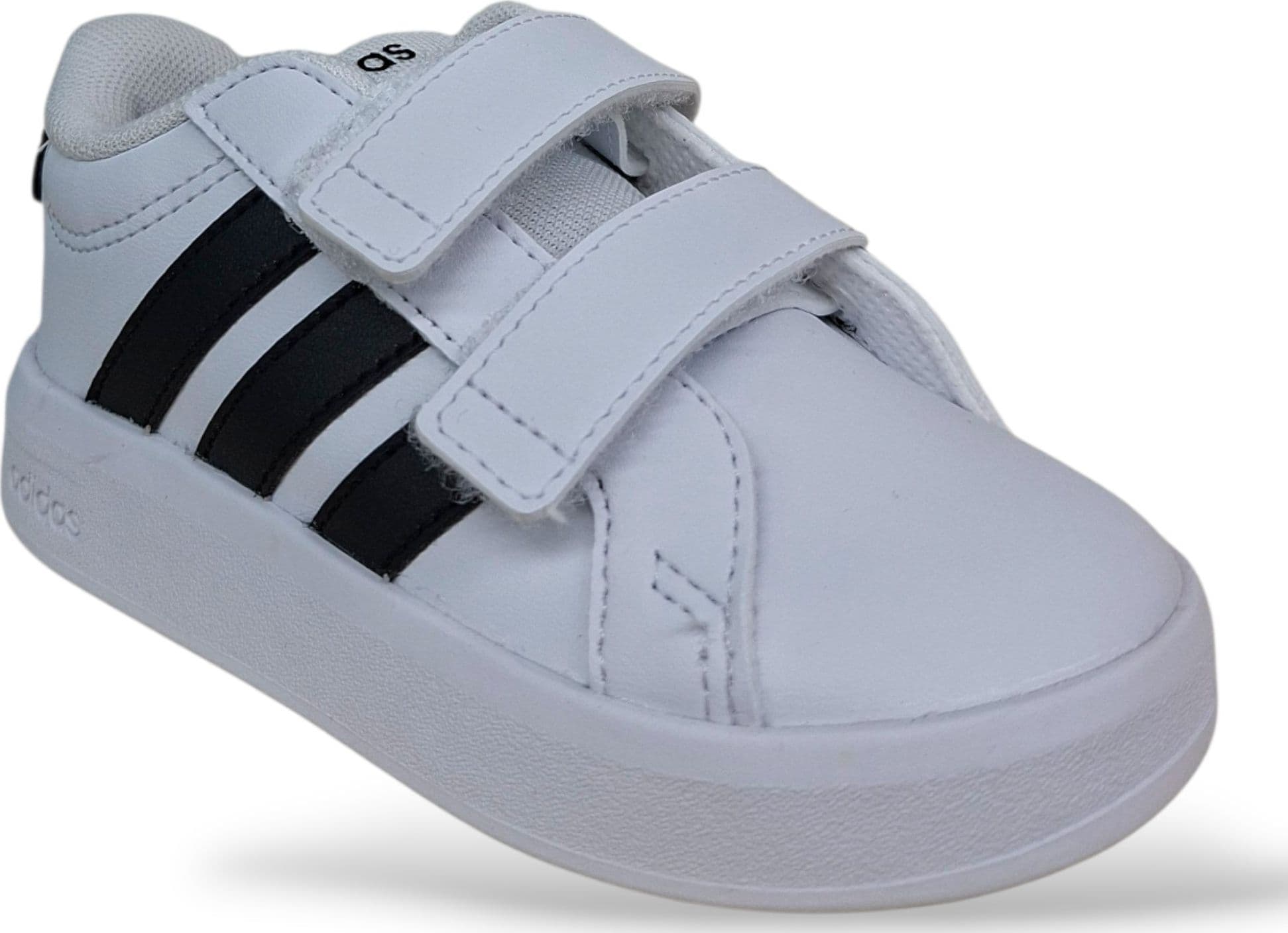 Adidas Grand Court HP3534 – Sneakers Bambina con Strappo | Pelle | Bianco-Nero - 2