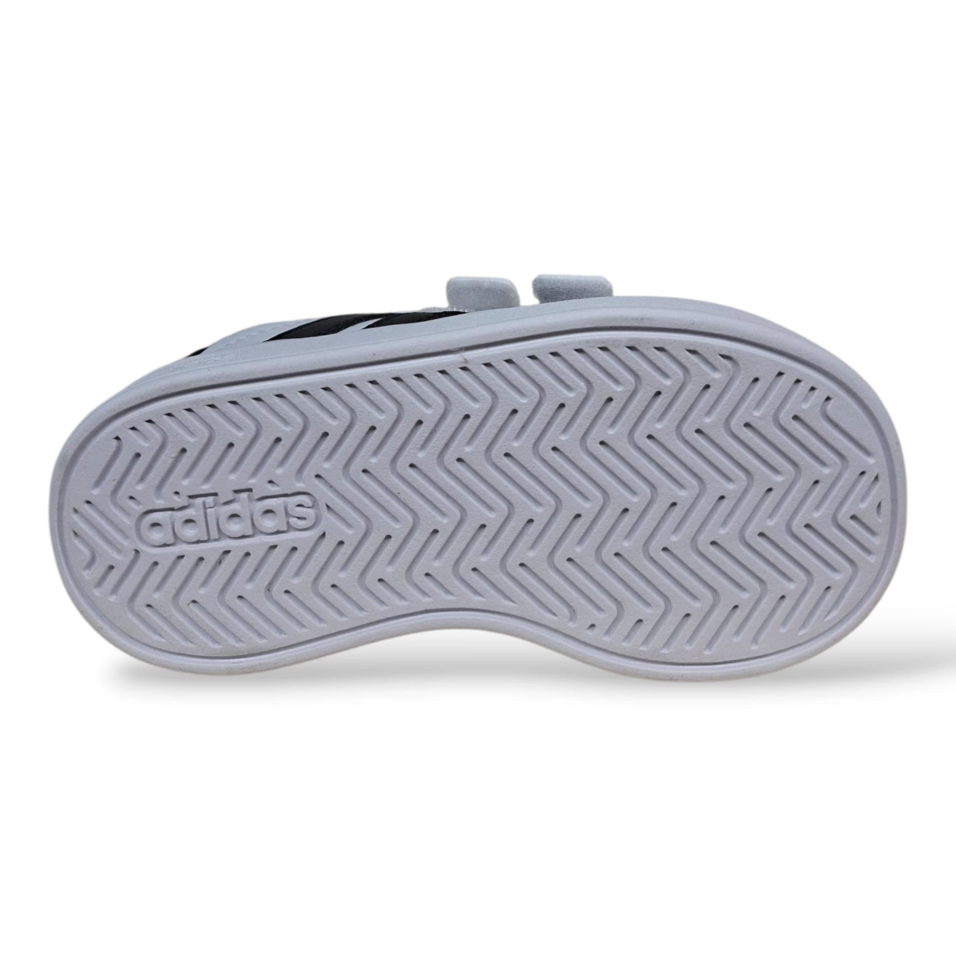 Adidas Grand Court HP3534 – Sneakers Bambina con Strappo | Pelle | Bianco-Nero - 5