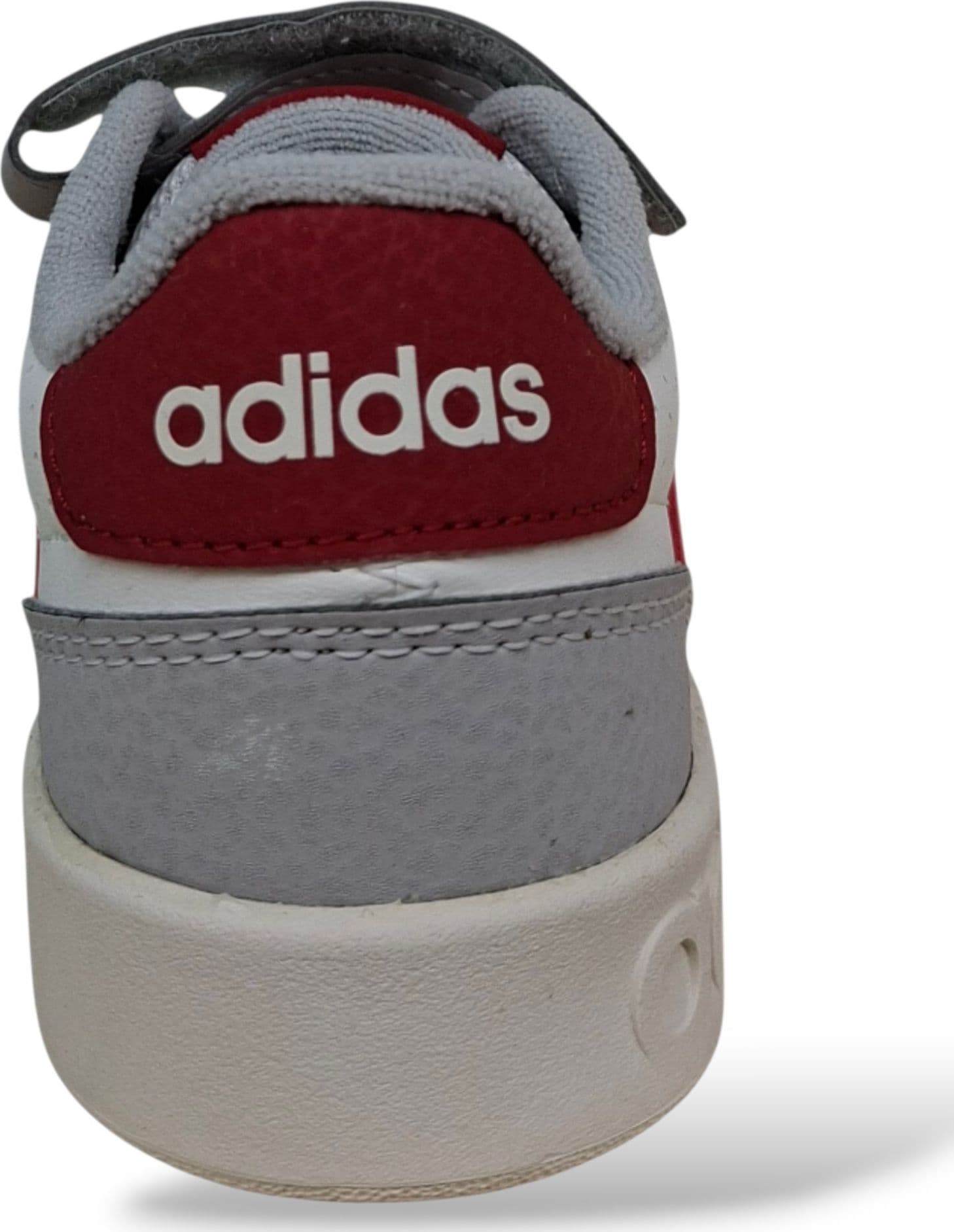 Adidas Breakbase Sneakers Bambini Ragazzi Bianco Grigio Rosso | Taglia 28-35 | Laccio Elastico e Velcro | Scarpetteria Gica - 3