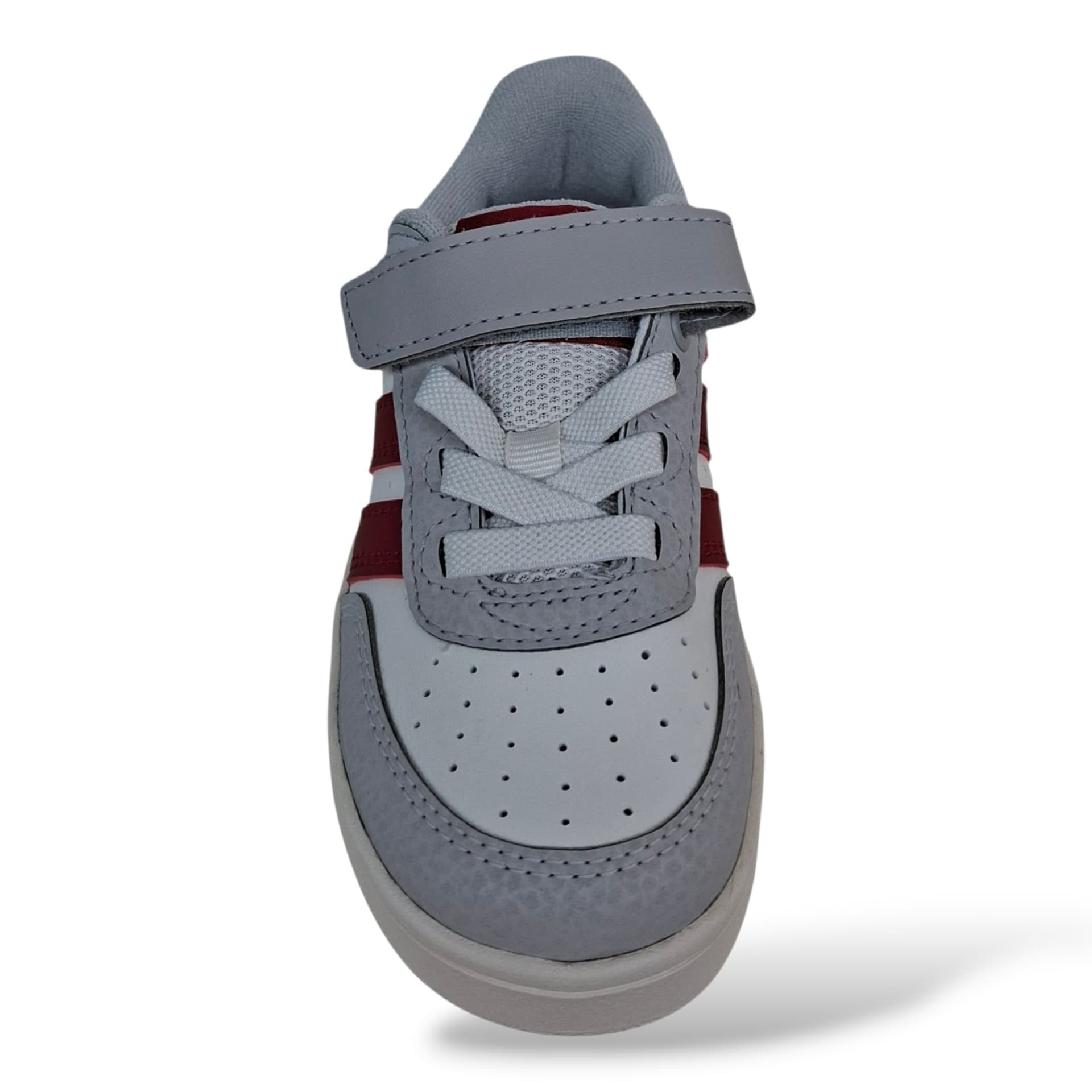 Adidas Breakbase Sneakers Bambini Ragazzi Bianco Grigio Rosso | Taglia 28-35 | Laccio Elastico e Velcro | Scarpetteria Gica - 4
