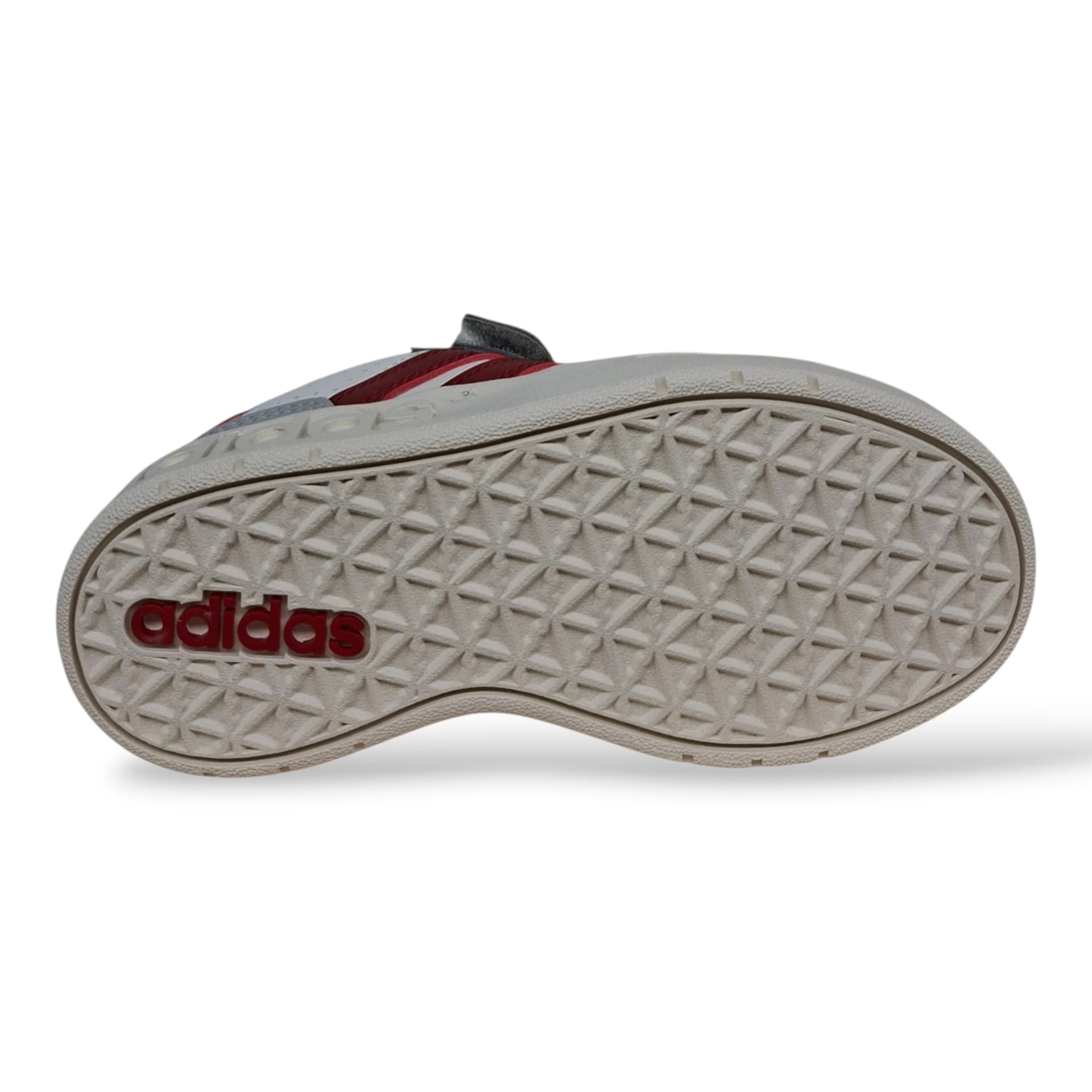 Adidas Breakbase Sneakers Bambini Ragazzi Bianco Grigio Rosso | Taglia 28-35 | Laccio Elastico e Velcro | Scarpetteria Gica - 5