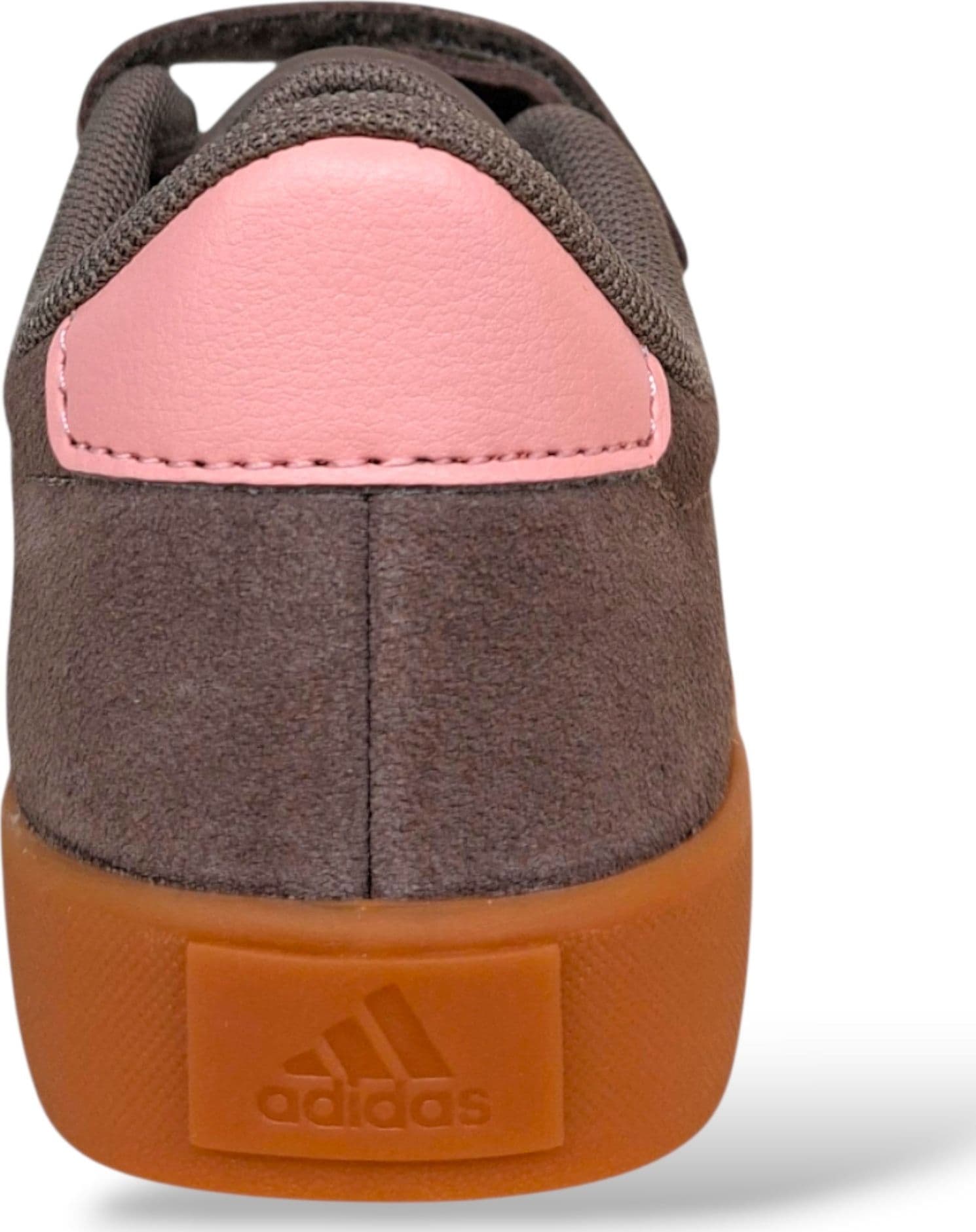 Adidas VL Court Sneakers Bambine Marrone Rosa | Taglia 28-35 | Laccio Elastico e Velcro | Scarpetteria Gica - 3