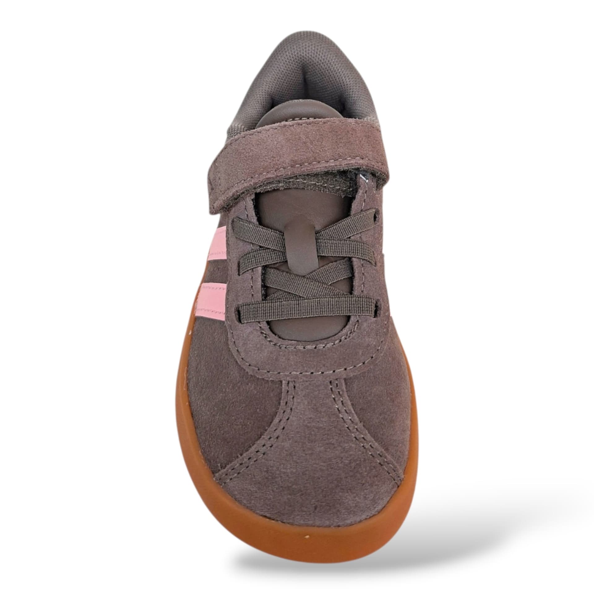 Adidas VL Court Sneakers Bambine Marrone Rosa | Taglia 28-35 | Laccio Elastico e Velcro | Scarpetteria Gica - 4