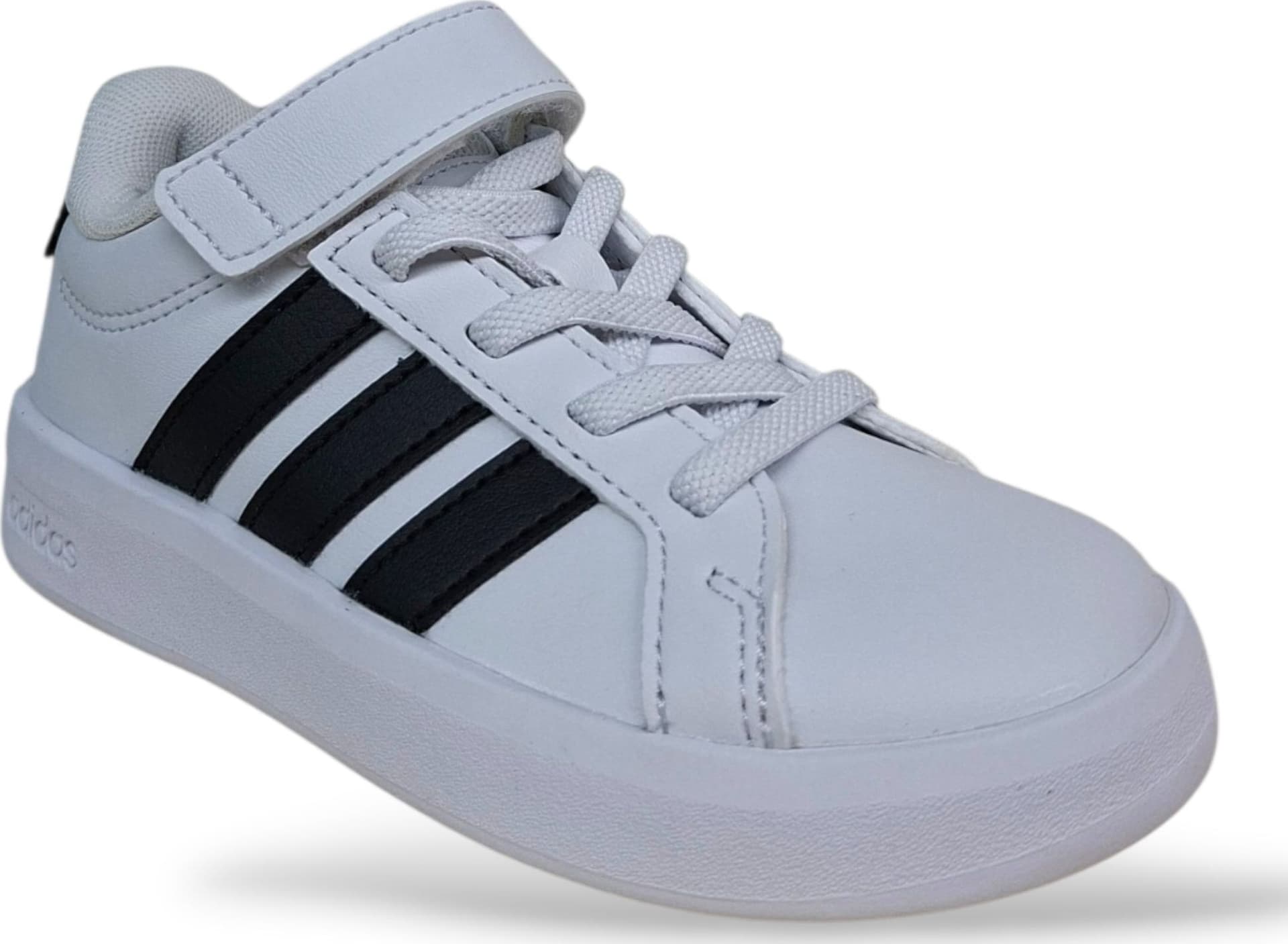 Adidas Grand Court Sneakers Bambini Ragazzi Bianco Nero | Taglia 28-35 | Laccio Elastico e Velcro | Scarpetteria Gica - 2