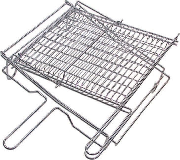 graticola ribaltabile  in acciaio cromato -doppia griglia, piedini  cm.40x30 - 4