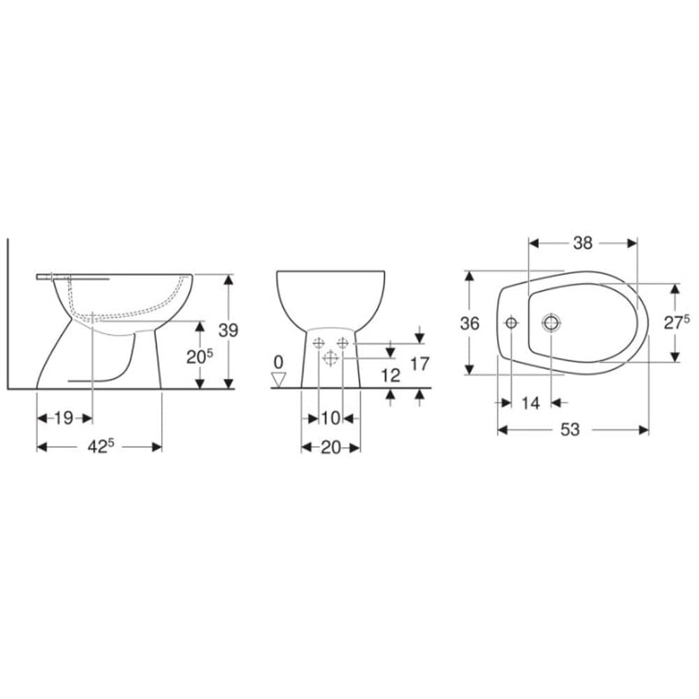 Sanitari in Ceramica Vaso WC + Bidet Colibrì 2 A Pavimento Pozzi Ginori - 3