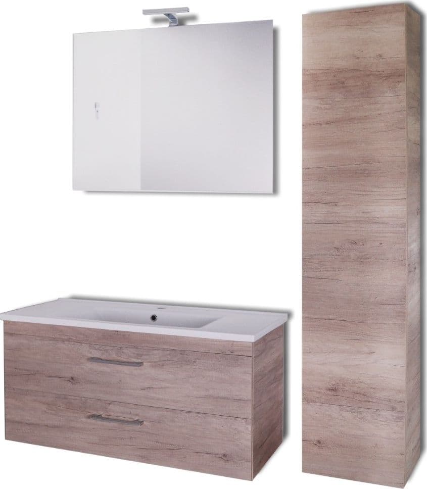 Mobile da bagno sospeso Spring  Corda con Colonna specchio MADE IN ITALY - 3