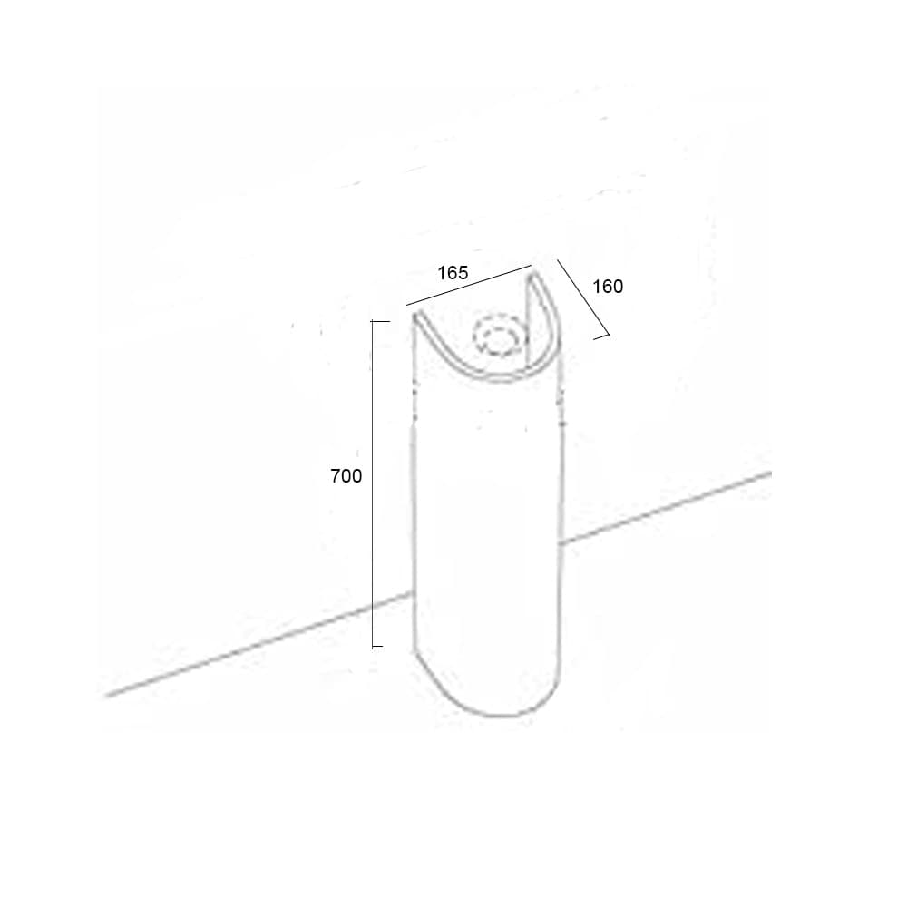 Colonna + Lavabo 55 cm Bianco Pozzi Ginori Colibrì 2 - 3