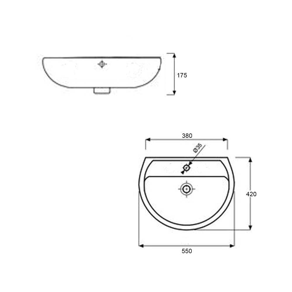 Colonna + Lavabo 55 cm Bianco Pozzi Ginori Colibrì 2 - 5