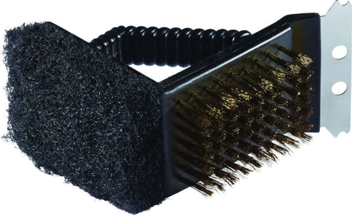 SPAZZOLA PER GRILL A 3 FUNZIONI spugna abrasivsa più spazzola più lama FER 60233 - 3