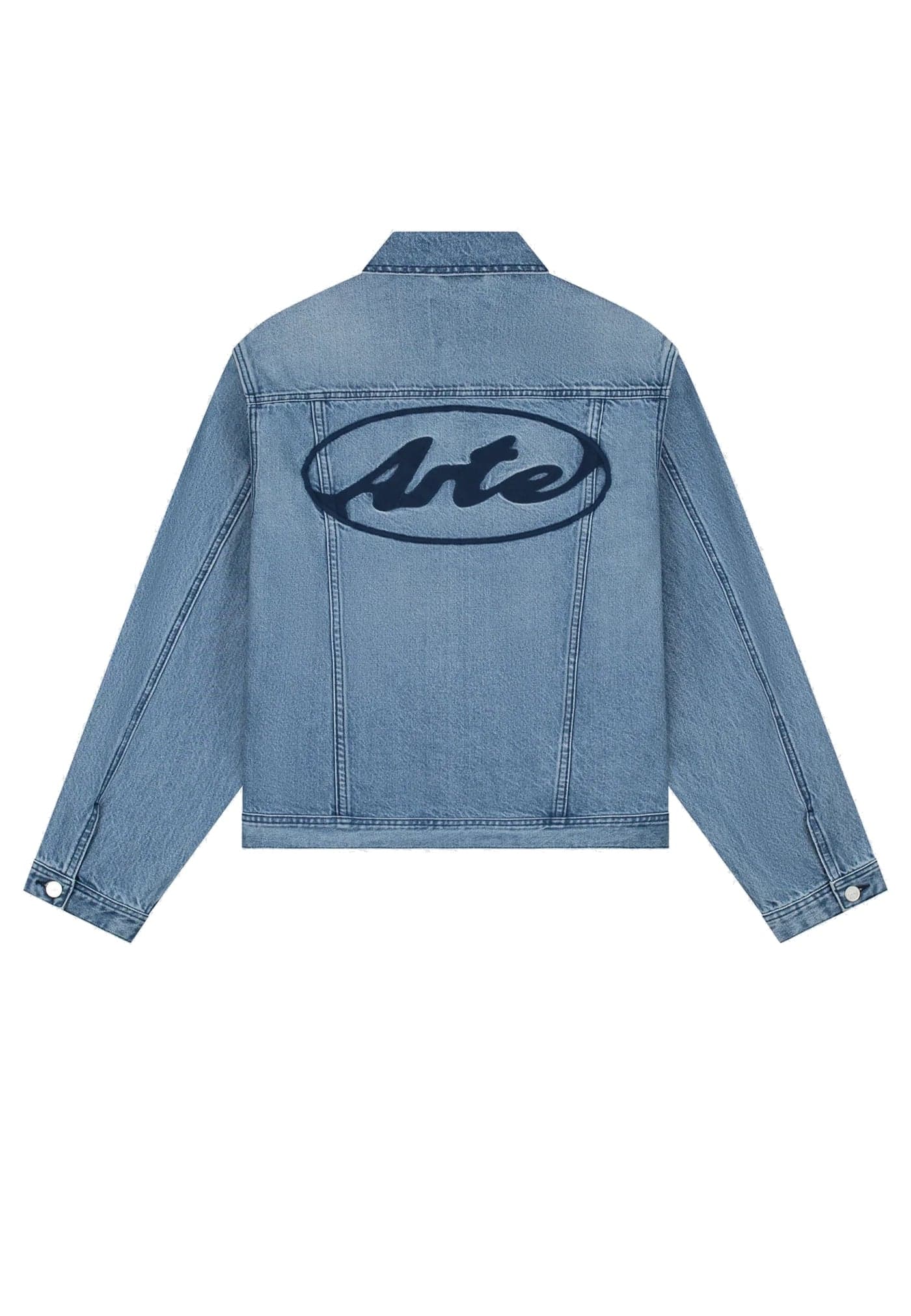 ARTE Giubbotto Jeans Uomo Circle Logo Jeans Jacket Denim Bleached - 4