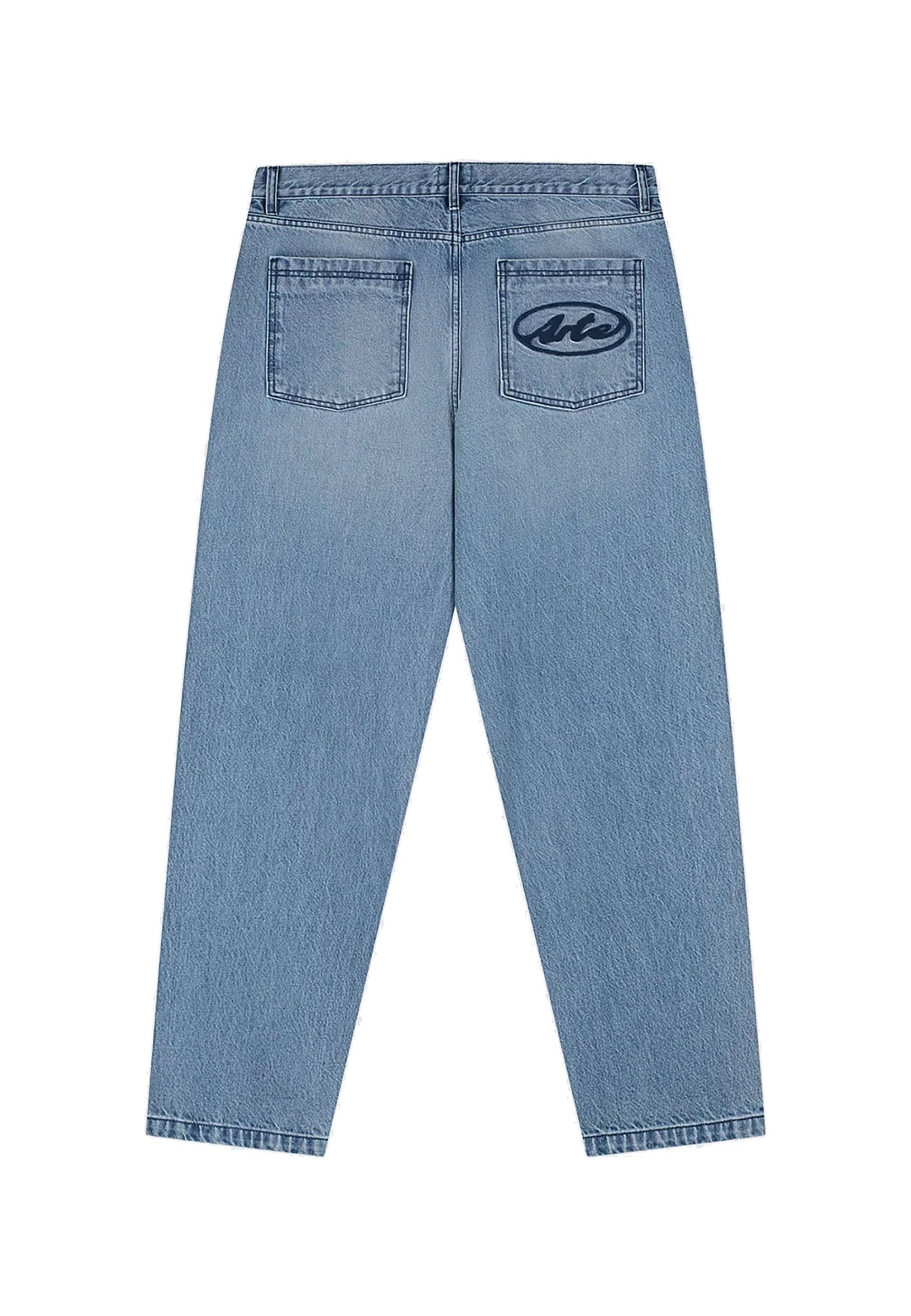 ARTE Jeans Uomo Circle Logo Pocket Pants Denim Bleach - 4