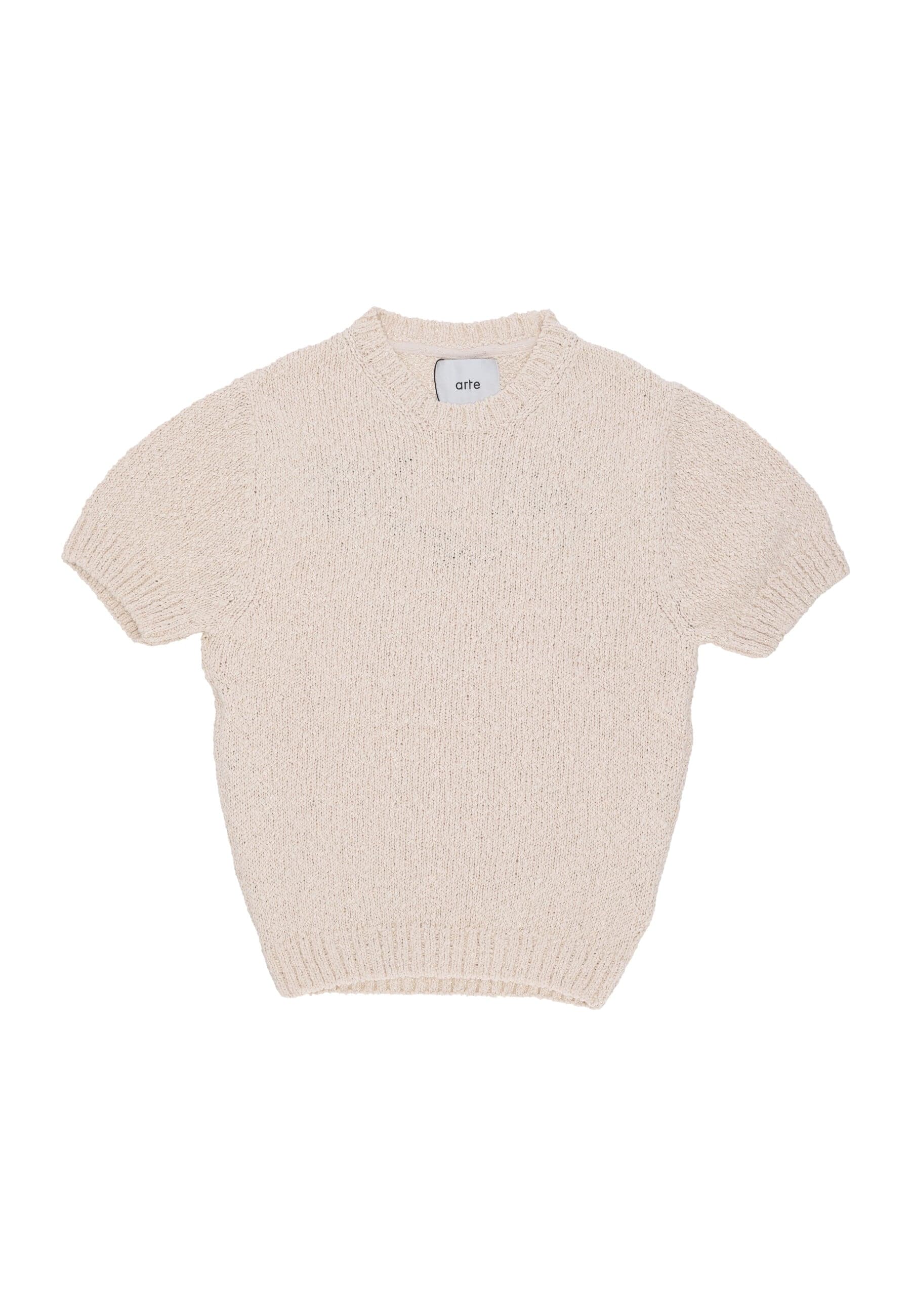 ARTE Maglietta Uomo Back Graphic Knit Tee Cream - 4