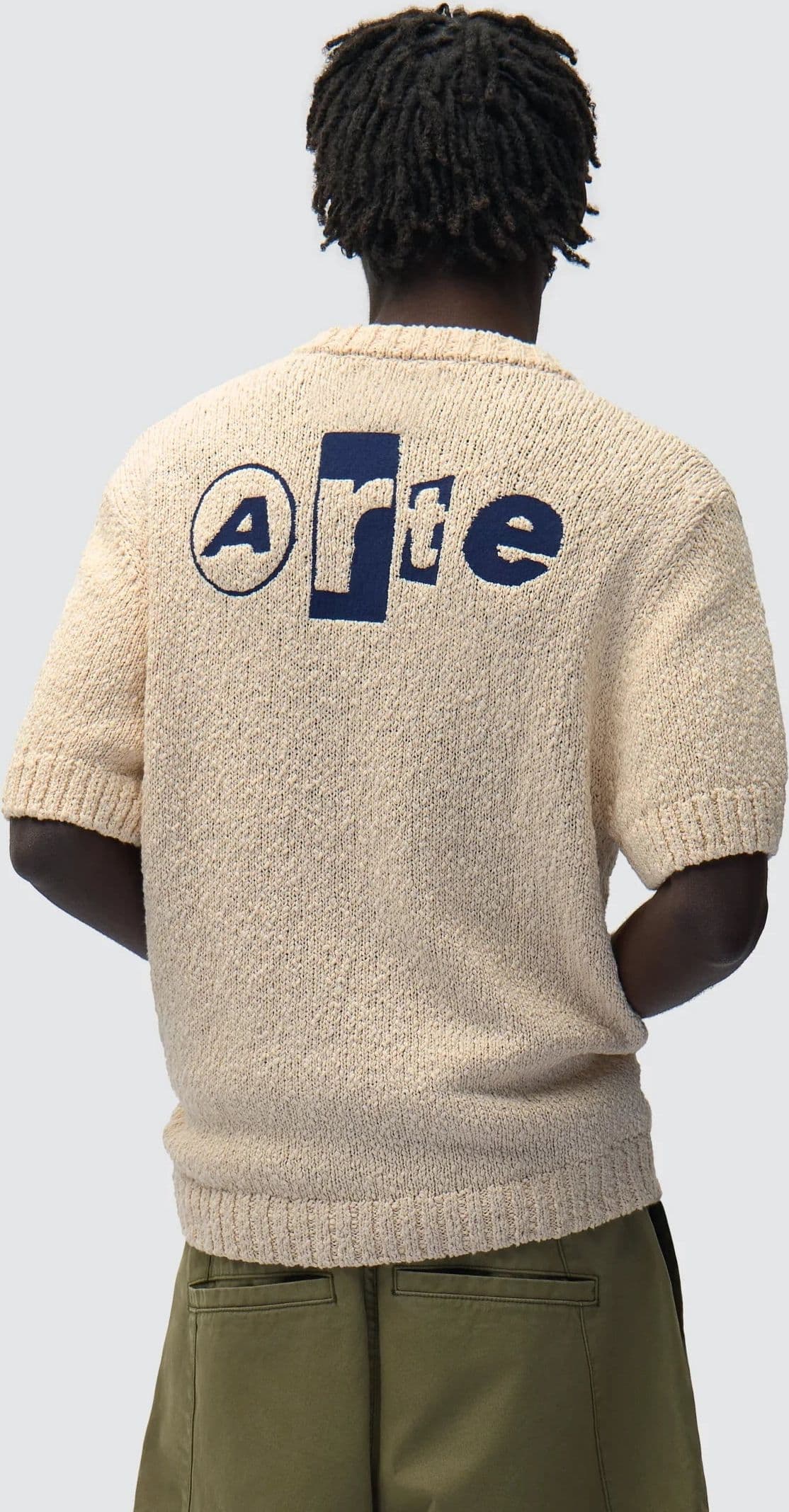 ARTE Maglietta Uomo Back Graphic Knit Tee Cream - 3
