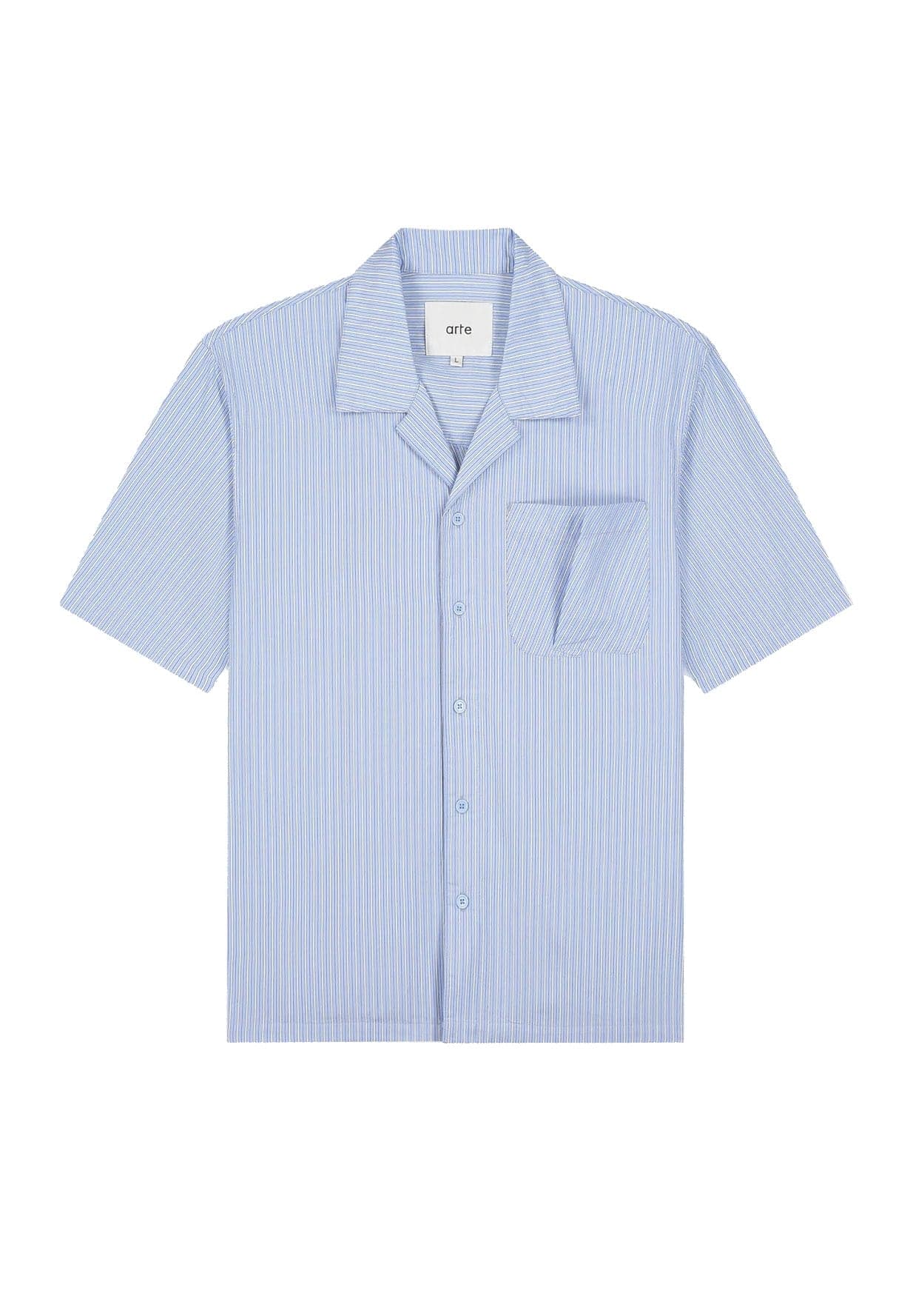 ARTE Camicia Manica Corta Uomo Fold Pocket Shirt Striped - 4