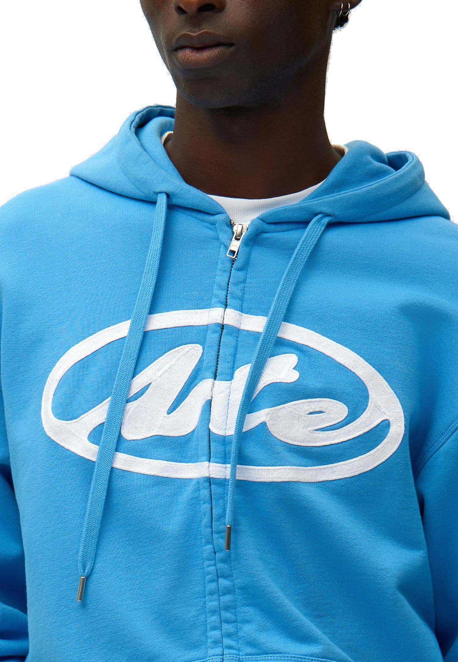 ARTE Felpa Leggera Cappuccio Zip Uomo Circle Logo Zip Hoodie Blue - 3