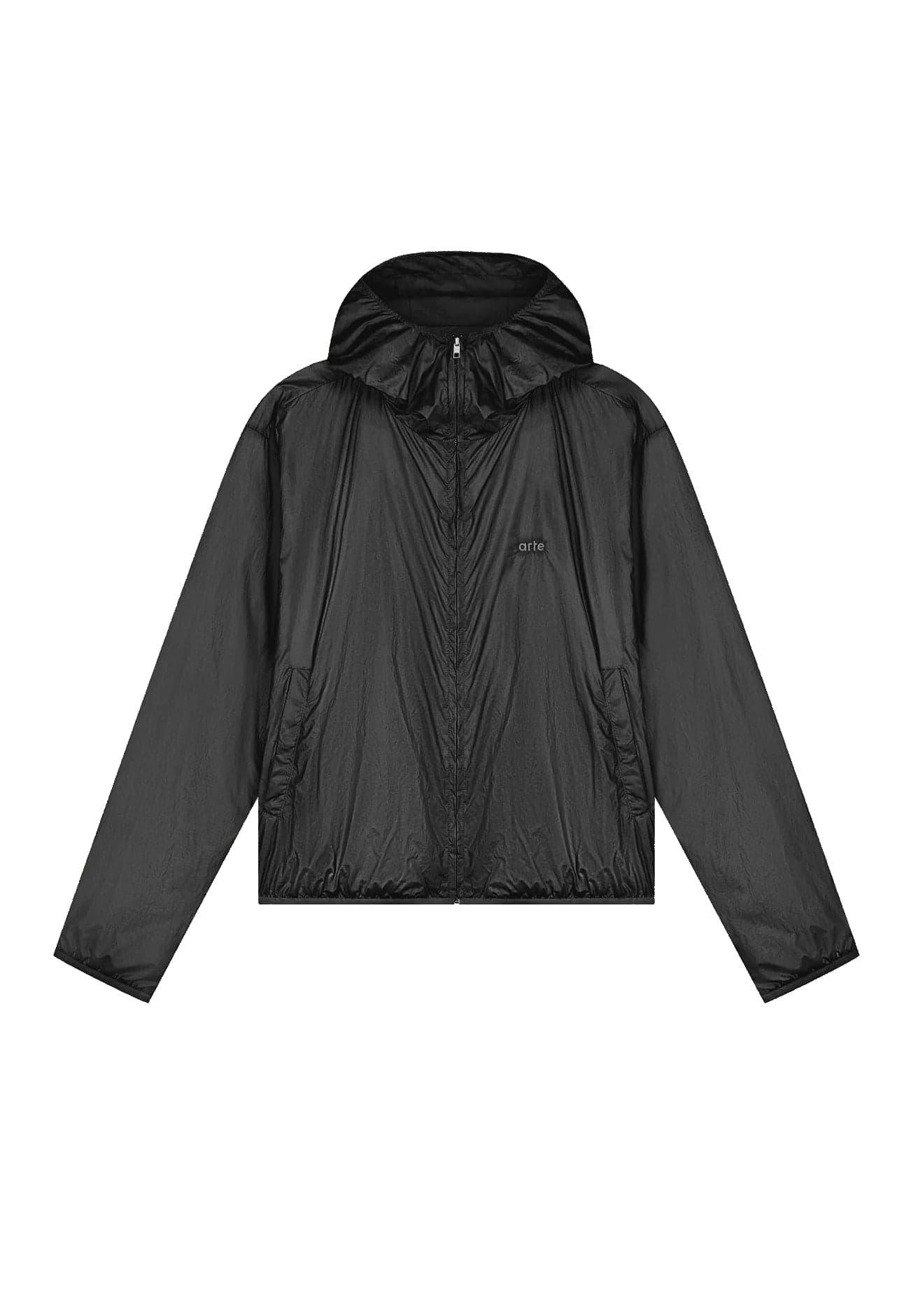 ARTE Giacca a Vento Uomo Shiny Nylon Jacket Black - 4