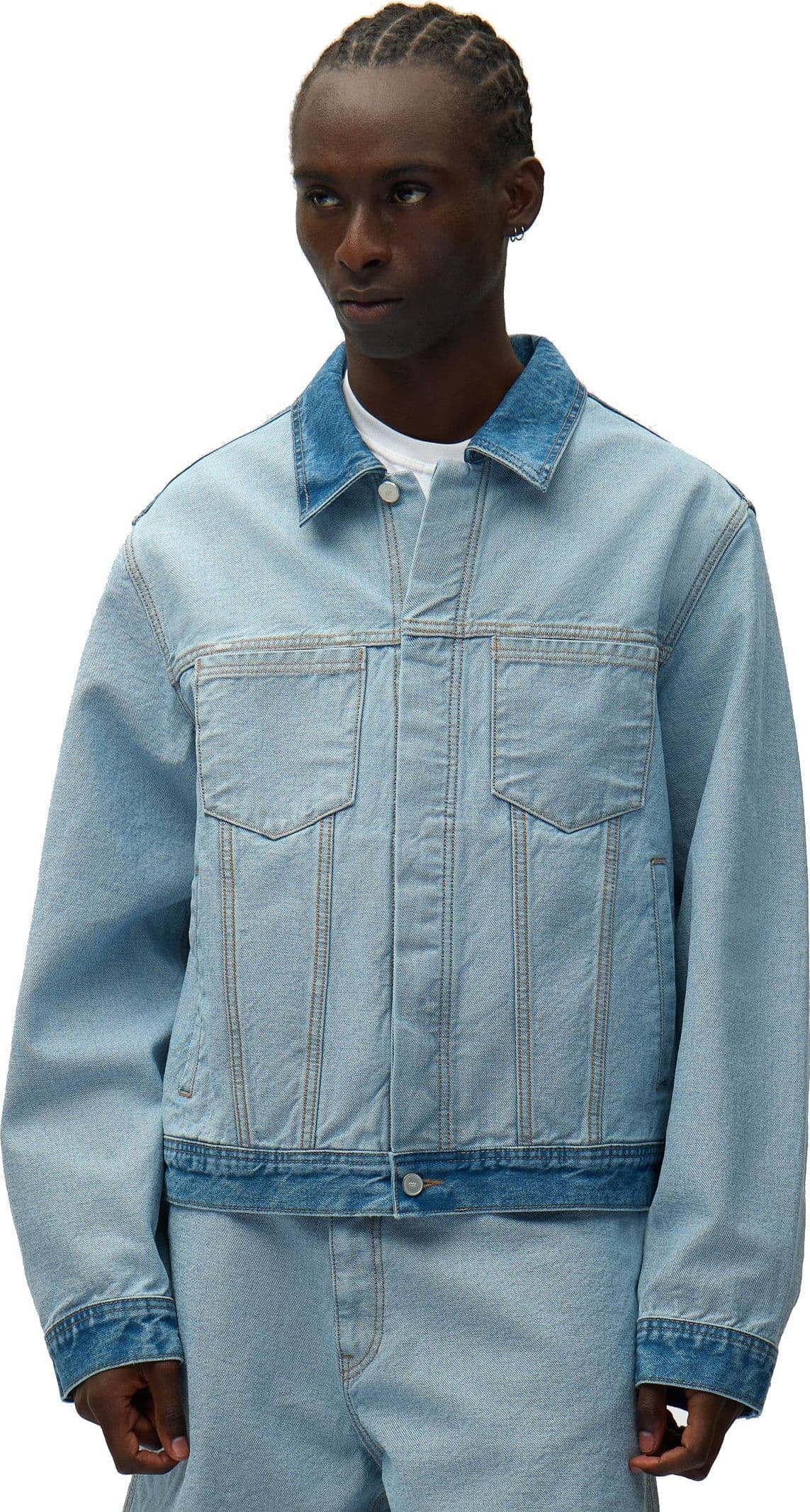 ARTE Giubbotto Jeans Uomo Denim Inside/out Jacket Denim Bleach - 2