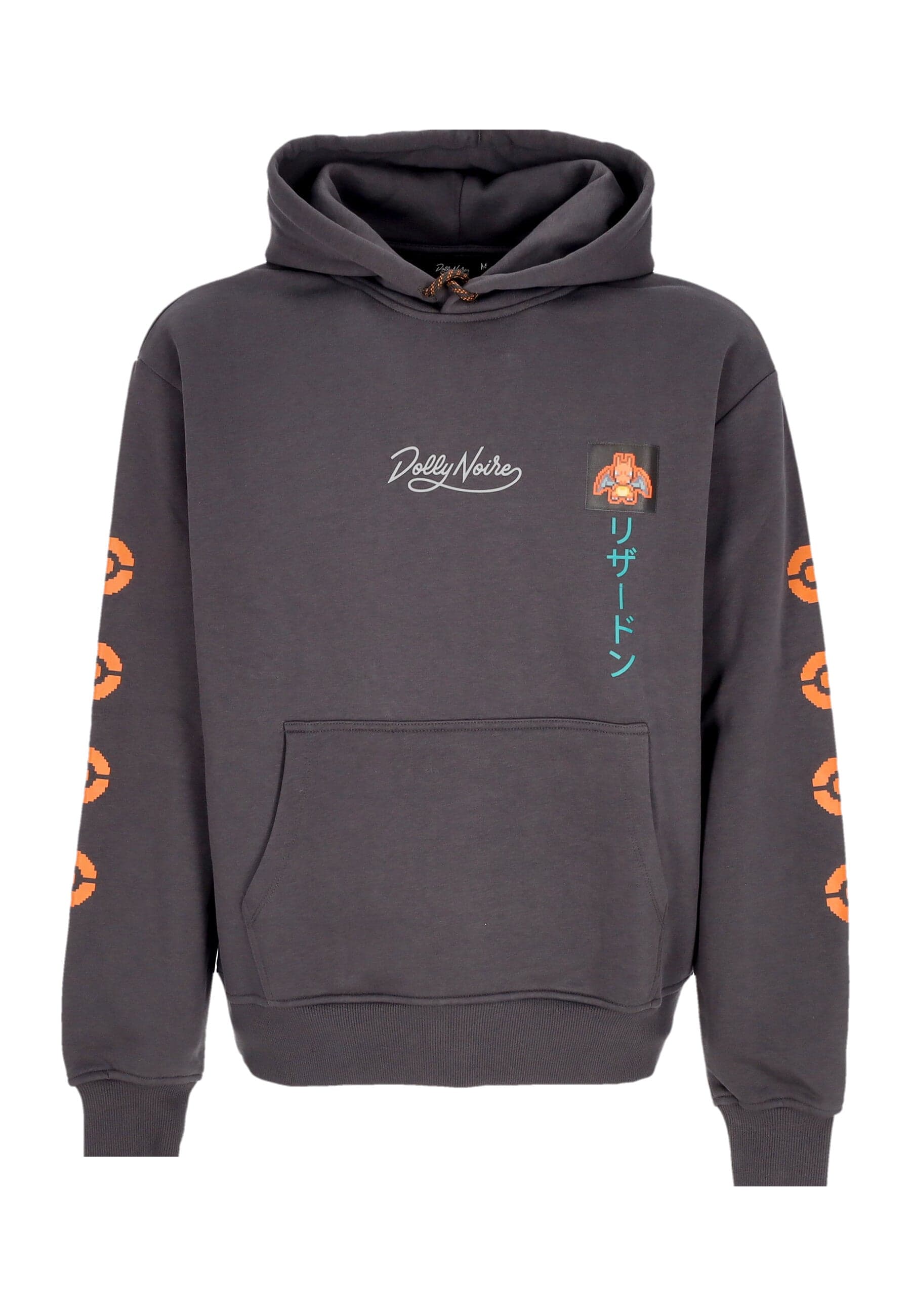 DOLLY NOIRE Felpa Cappuccio Uomo Charizard Evolution Hoodie Antracite - 5