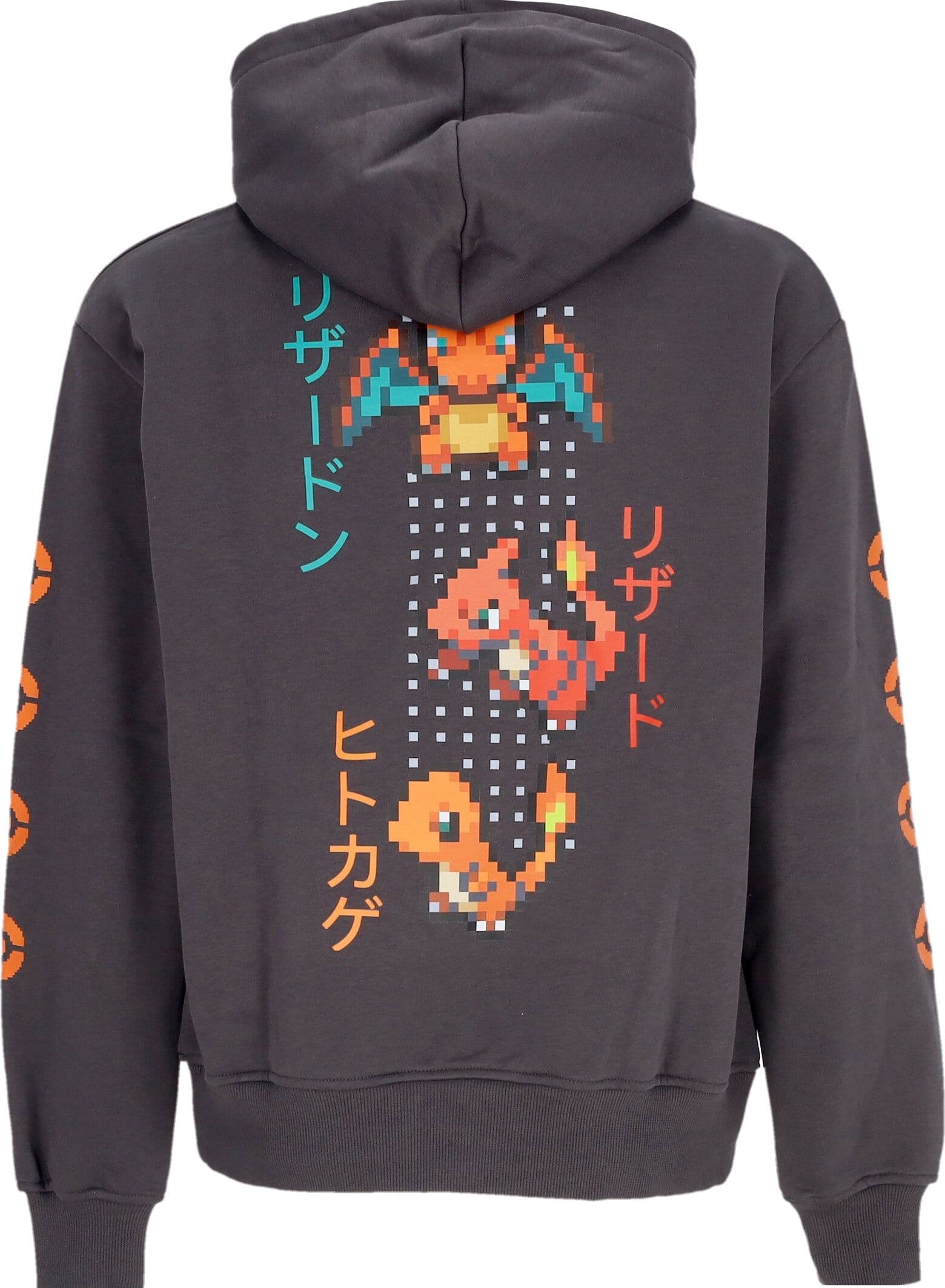 DOLLY NOIRE Felpa Cappuccio Uomo Charizard Evolution Hoodie Antracite - 2