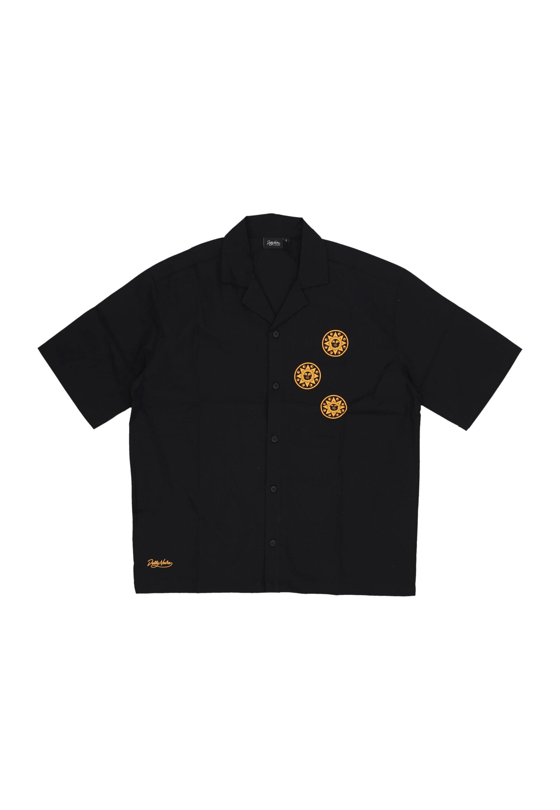DOLLY NOIRE Camicia Manica Corta Uomo Asso Di Denari - Outline Shirt Black - 3