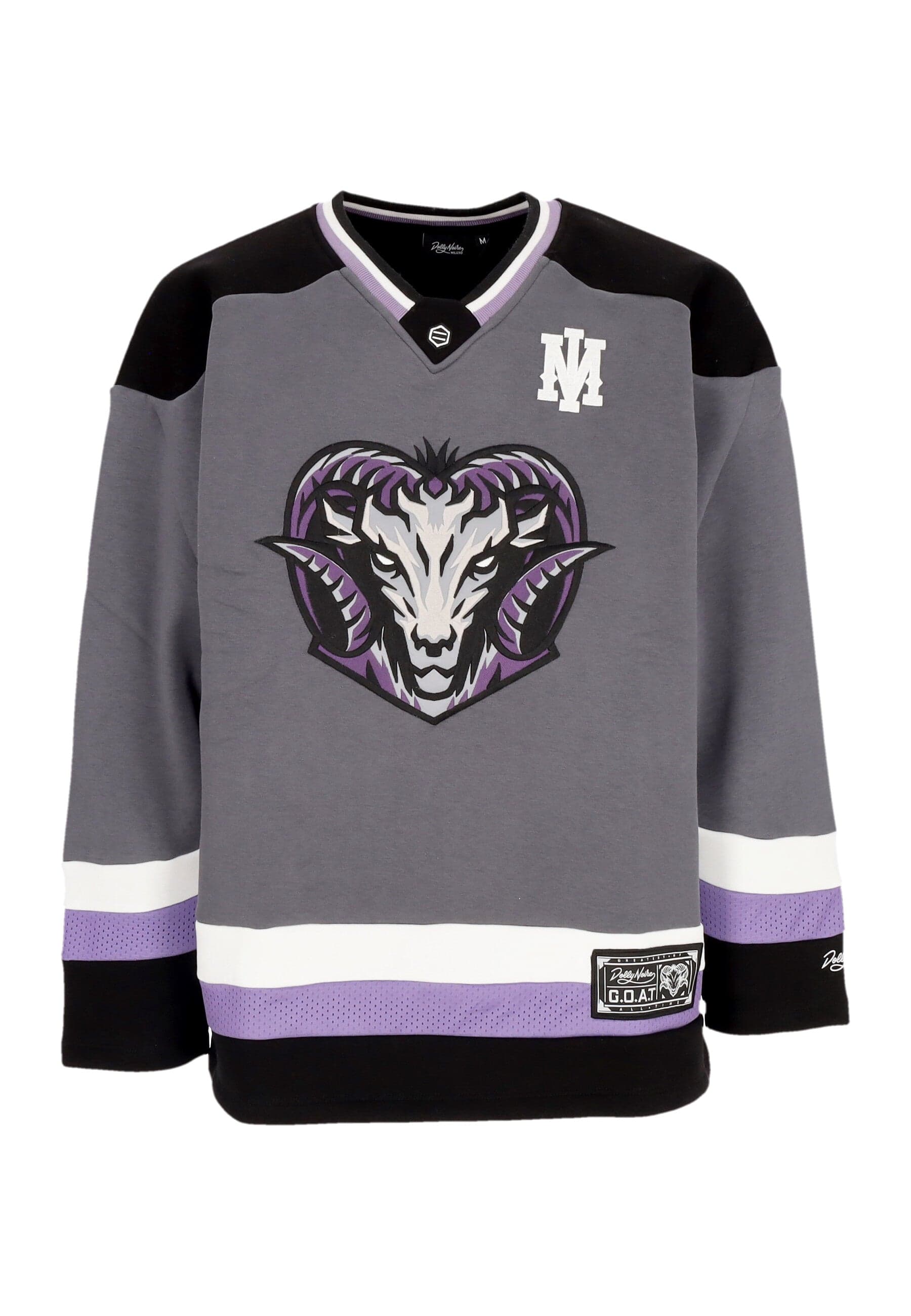 DOLLY NOIRE Felpa Tipo Hockey Uomo Goat Hockey Crewneck Grey - 4