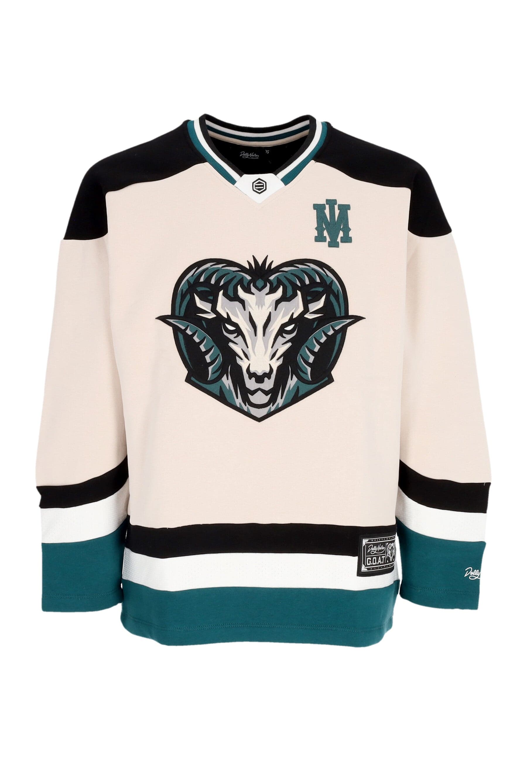 DOLLY NOIRE Felpa Tipo Hockey Uomo Goat Hockey Crewneck Beige - 5