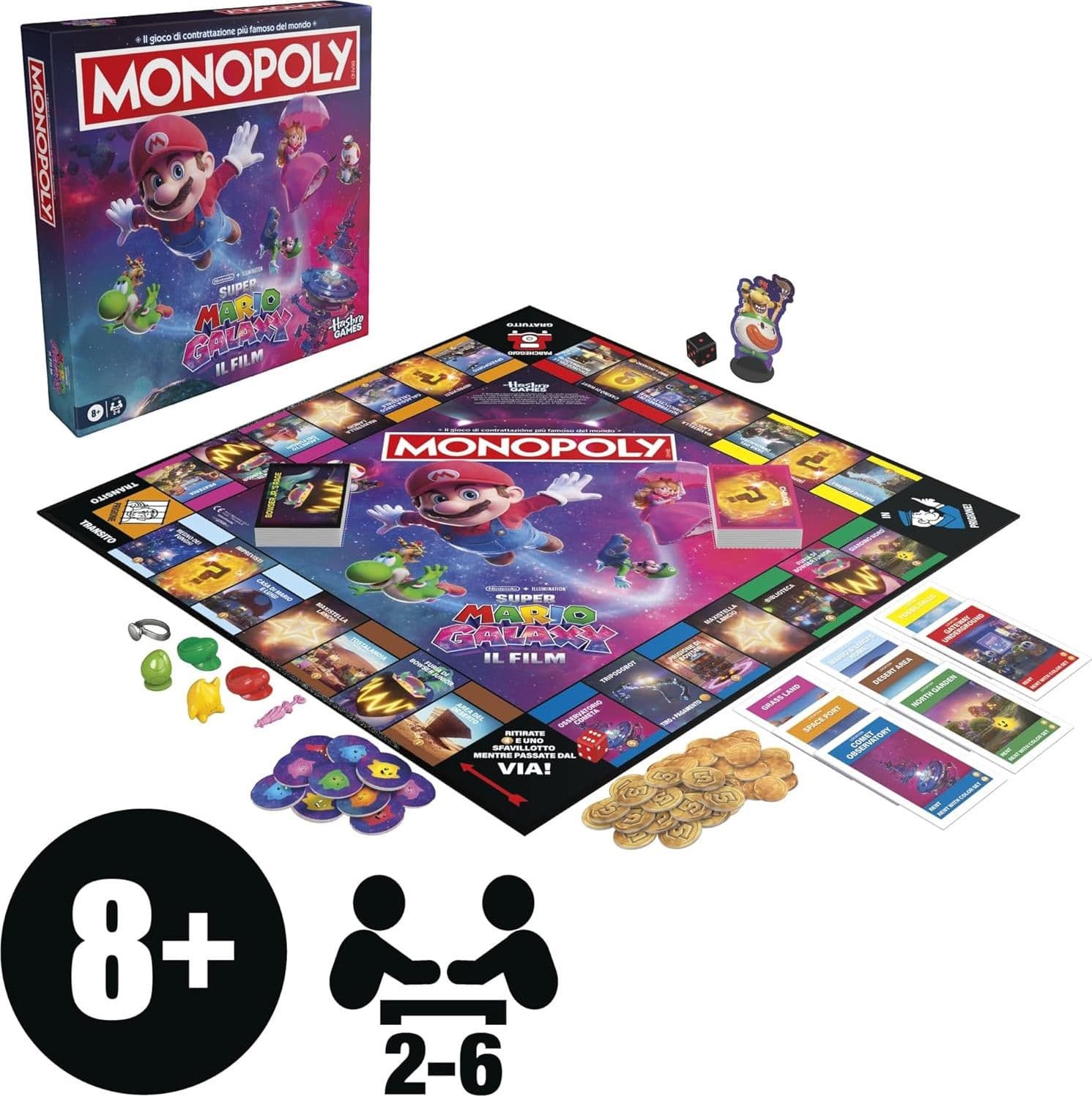 Hasbro - Monopoly Super Mario Galaxy Il Film Gioco da Tavolo - 2