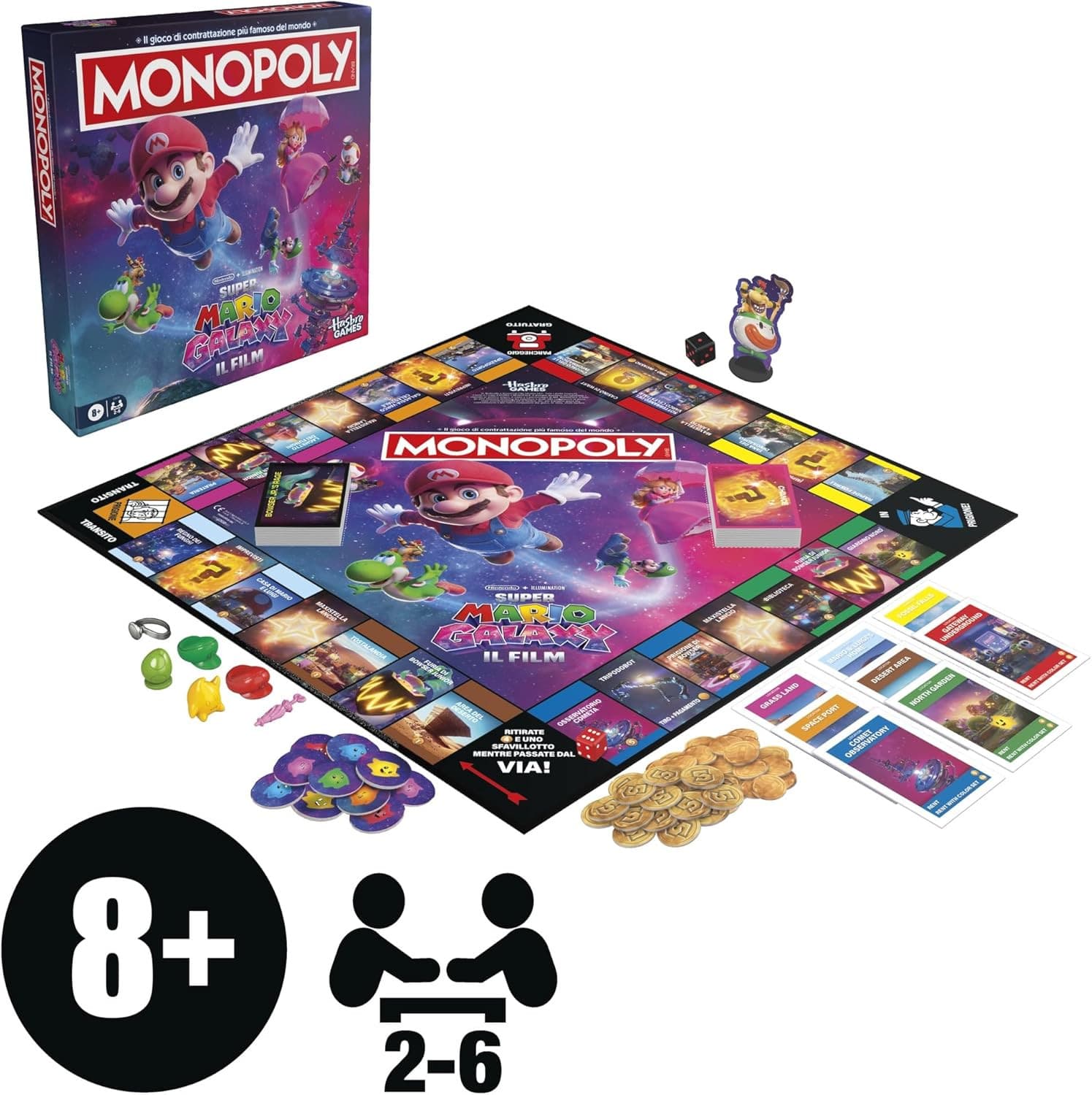 Hasbro - Monopoly Super Mario Galaxy Il Film Gioco da Tavolo - 2