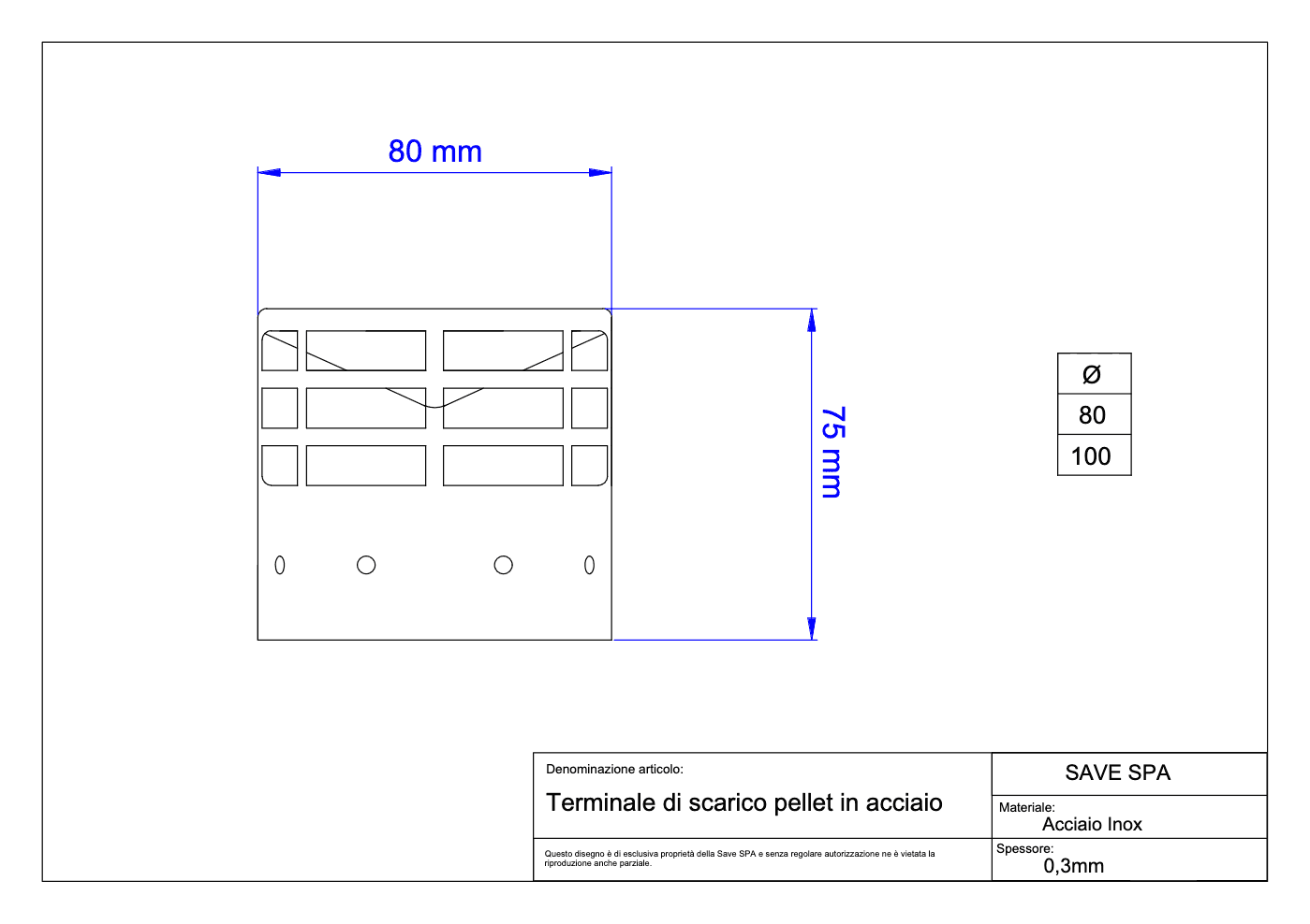 Terminale di Scarico per Tubi Stufe a Pellet in Acciaio Inox Ø Cm 8 Save - 3