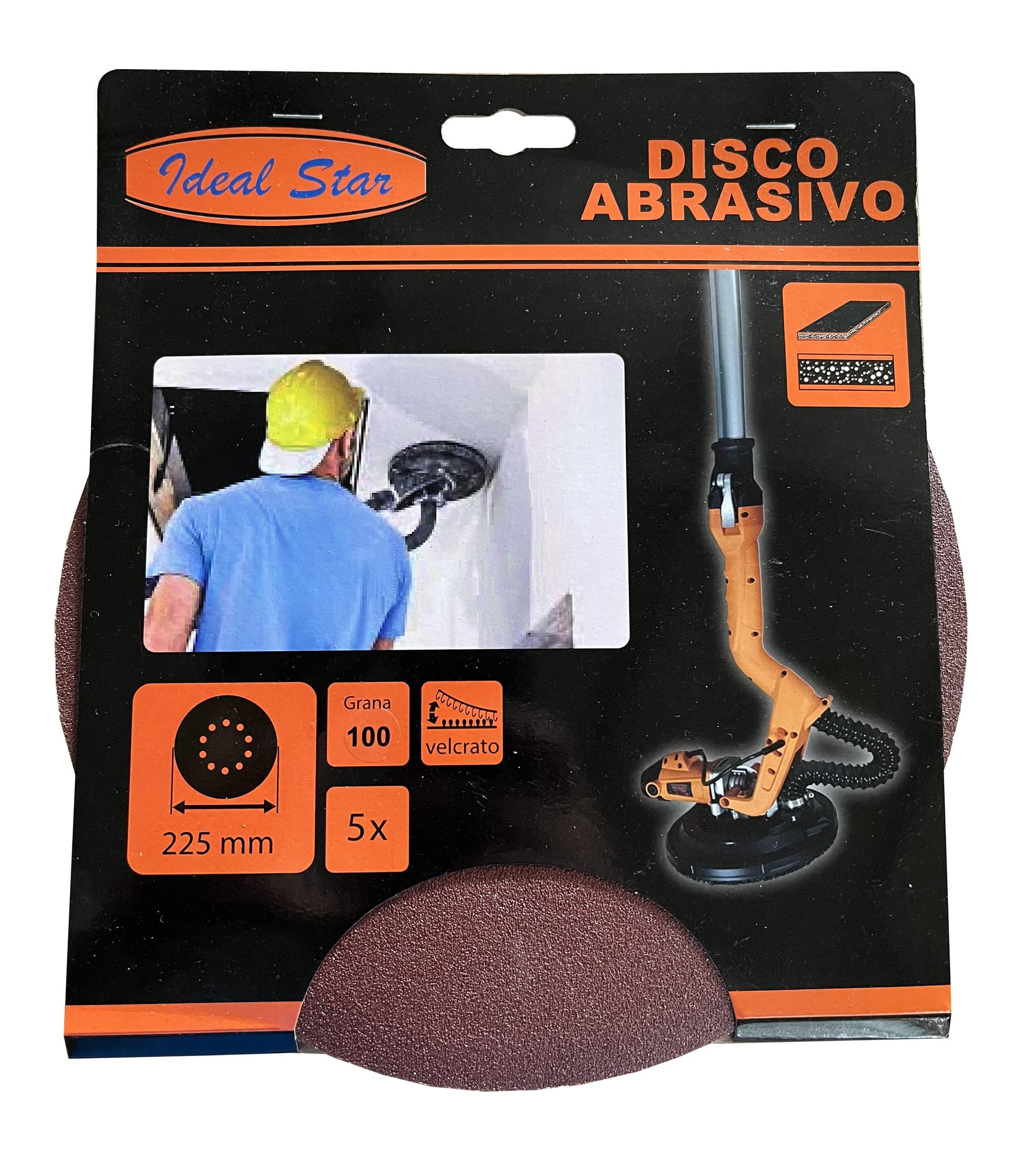 Disco Abrasivo Velcrato per Levigatrice Ideal Star Ø 225 Grana Conf 0042112 - 2