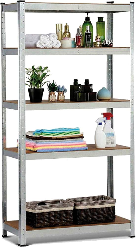 Kit Scaffale in Metallo Zincato e MDF Cm 90 x 40X180 H Utilia - 2