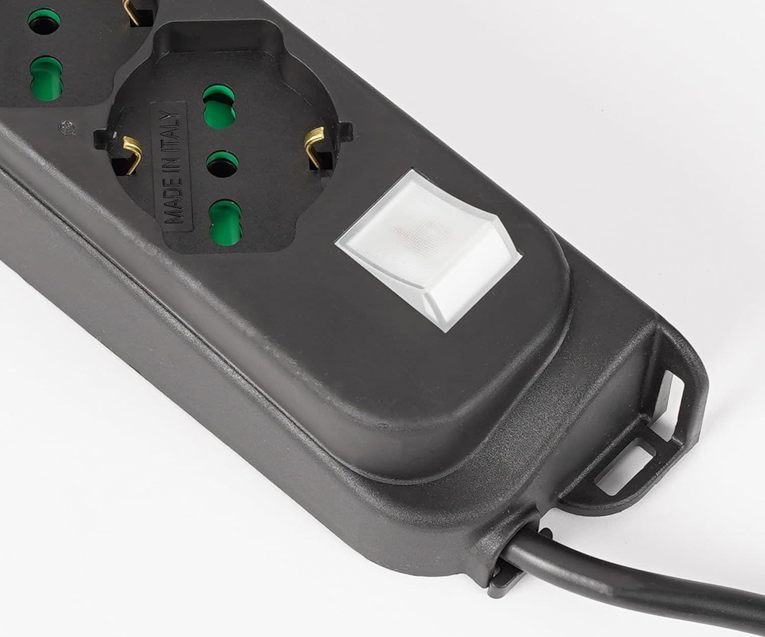 MULTIPRESA CON INTERRUTTORE 'OMEGA' mt. 3 - nera  - FANTON - 2