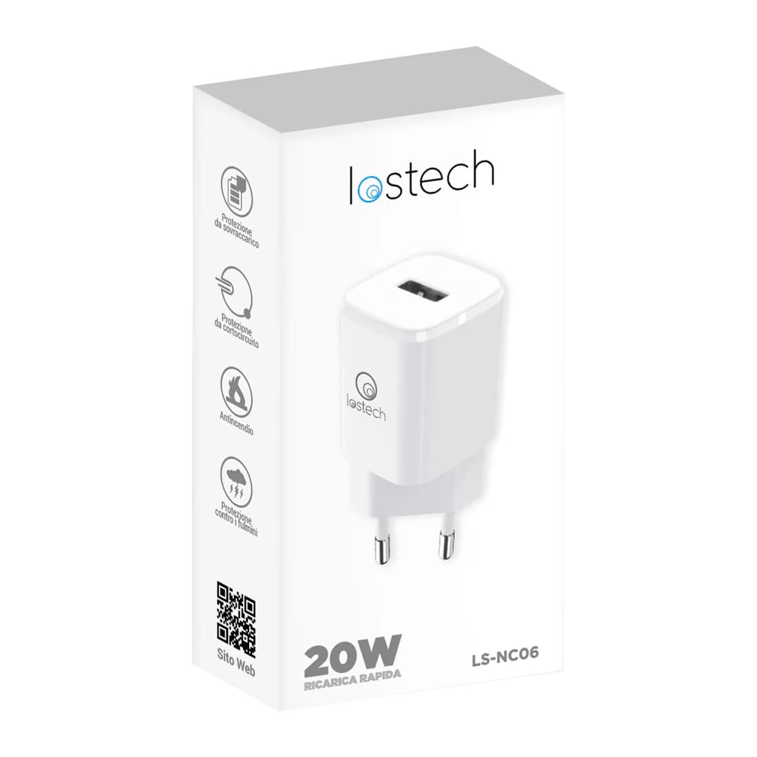 Caricabatteria da Muro con Cavo Carica Rapida Lostech 20 w - 2