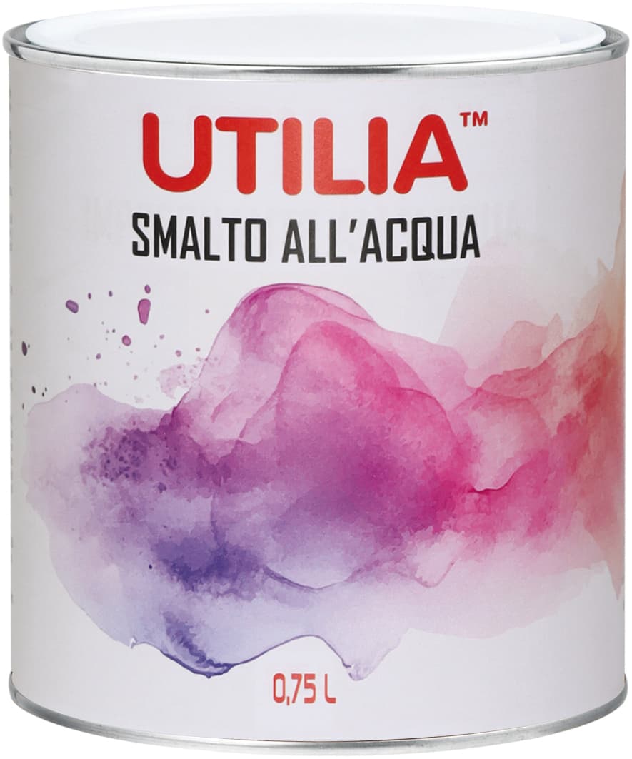 Smalto All'Acqua Ml. 750 Giallo Segnale Ral 1023 6 Pezzi Utilia