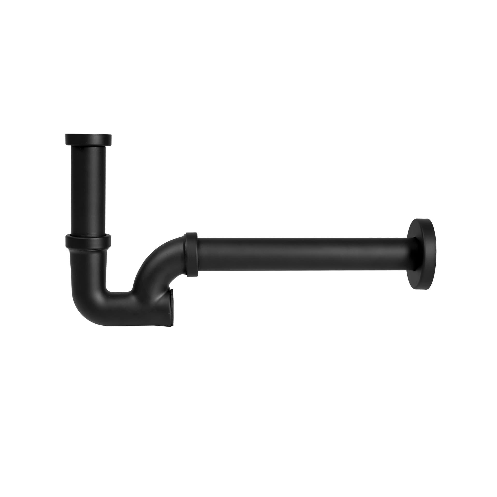 Sifone Scarico Lavabo in Ottone Ghidi 11 x 4 Nero Opaco - 2