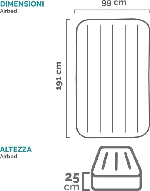 Materasso Prestige Downy Gonfiabile 64107 Intex H 99 x 191 cm 25 cm - 2