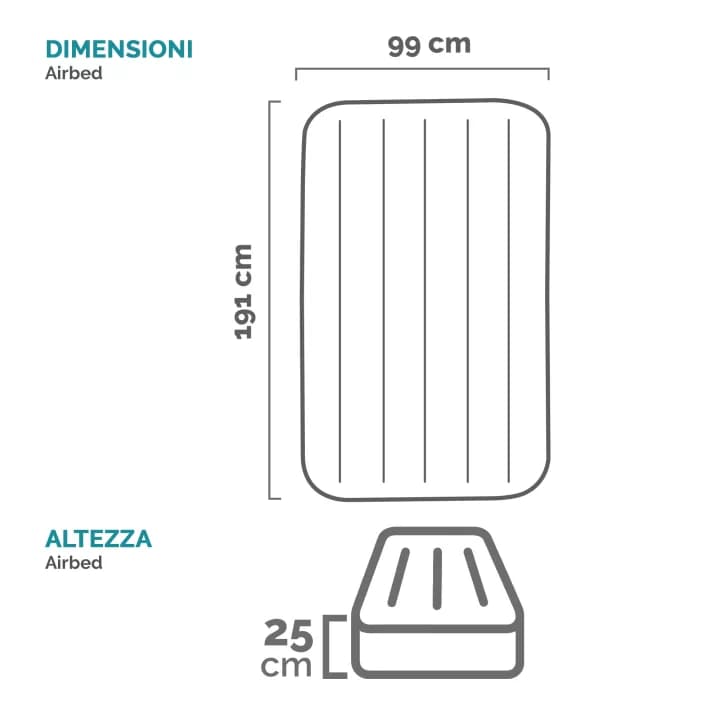 Materasso Prestige Downy Gonfiabile 64107 Intex H 99 x 191 cm 25 cm - 2