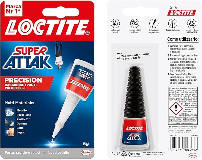 Loctite Attak Precision 5 g con 2 g Gel Riposizionabile 24 Pezzi - 2