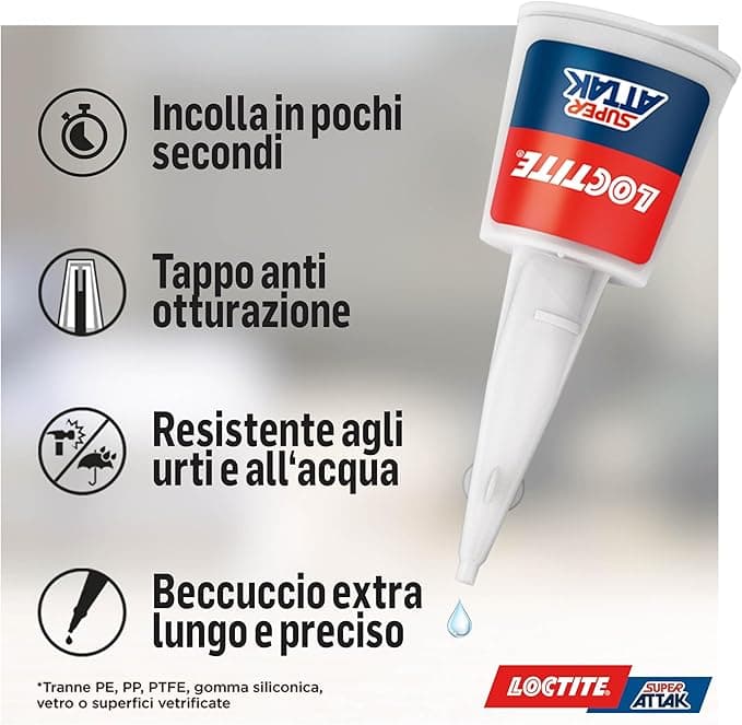 Loctite Attak Precision 5 g con 2 g Gel Riposizionabile 24 Pezzi - 3